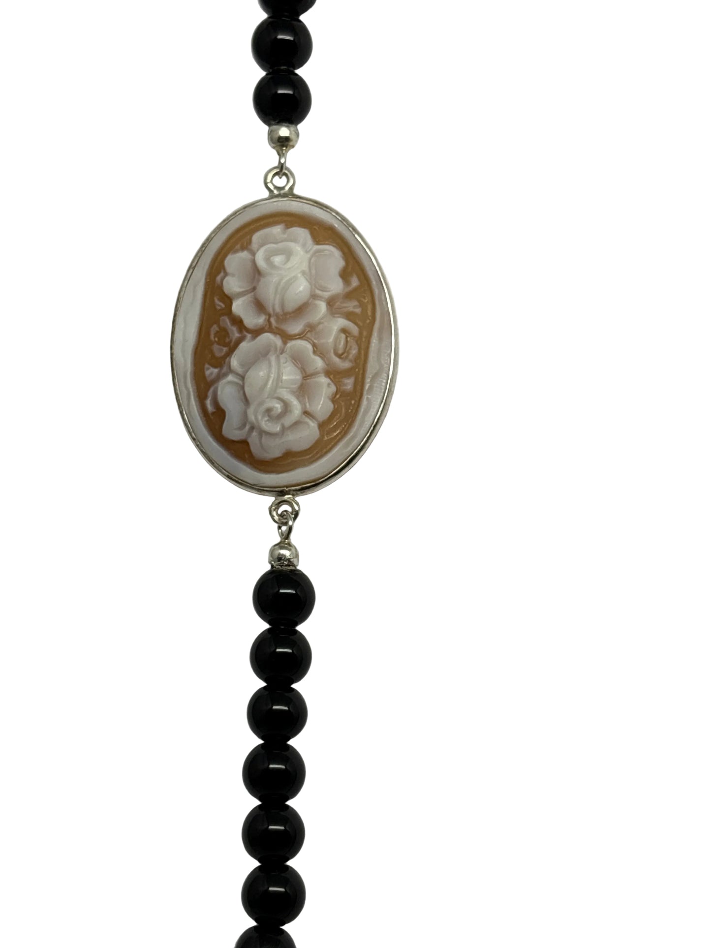 Collana in Agata e Cammeo Incisione "Fiori"