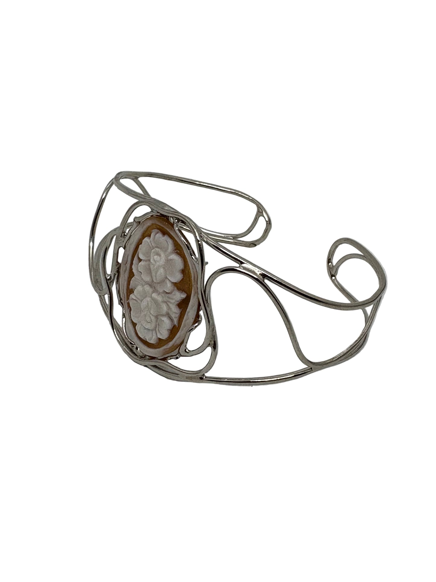 Bracciale in Cammeo Schiava incisione "Fiori"