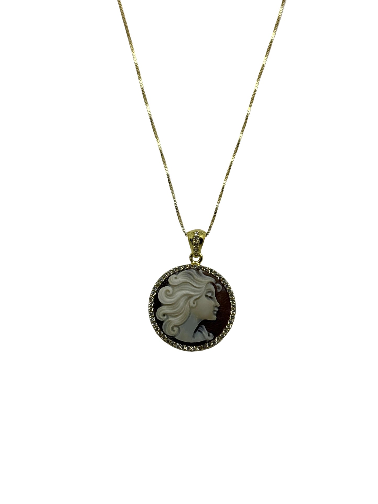Collana in Cammeo incisione "Profilo di Donna"