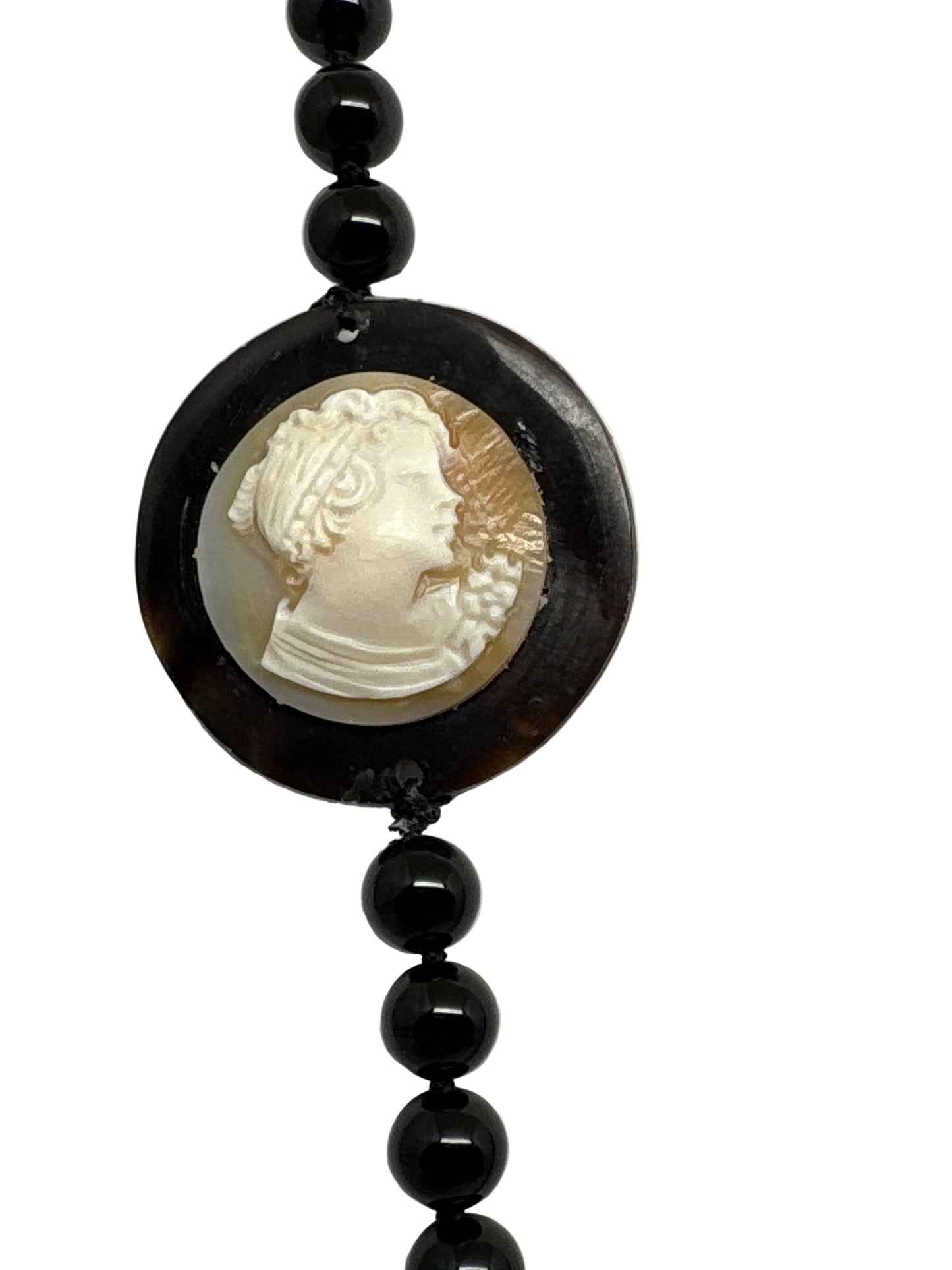 Collana in Agata e Cammeo incisione "Profilo di Donna"