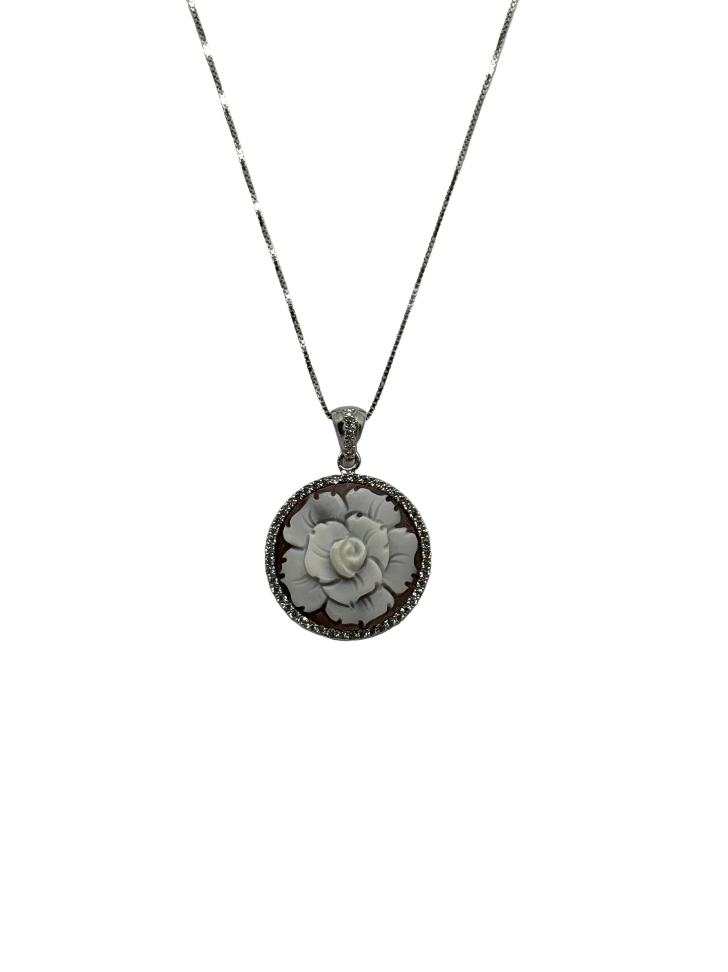 Collana in cammeo incisione "Fiori"