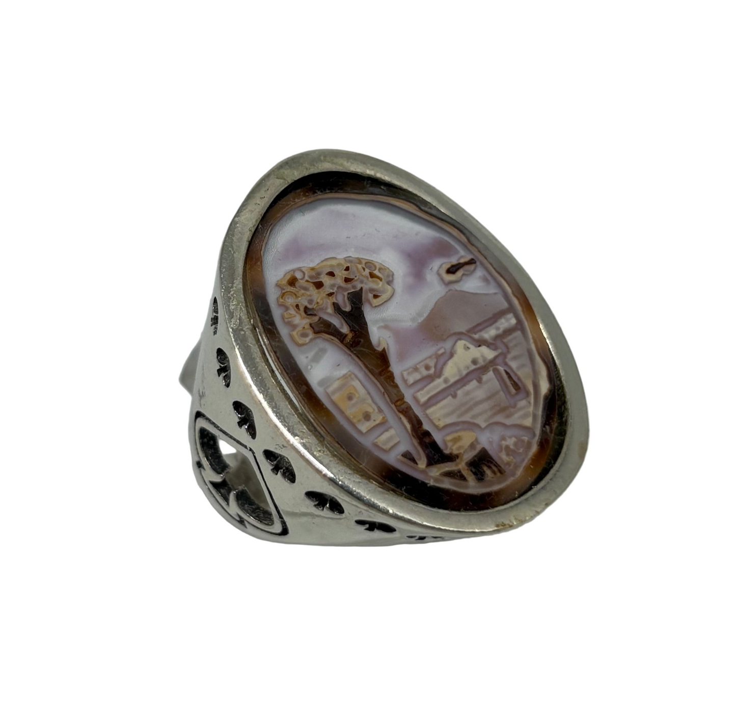 Anello in Cammeo Rappresentazione "Paesaggio"