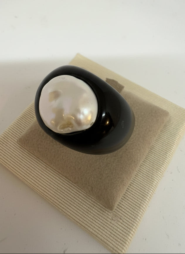 Anello in Agata e Perla