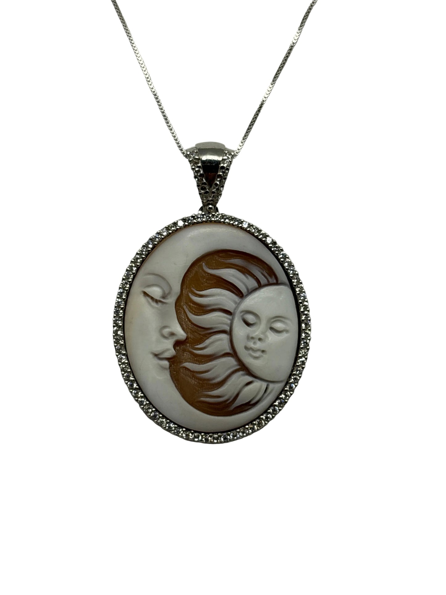 Pendente in Cammeo incisione "Sole Luna"