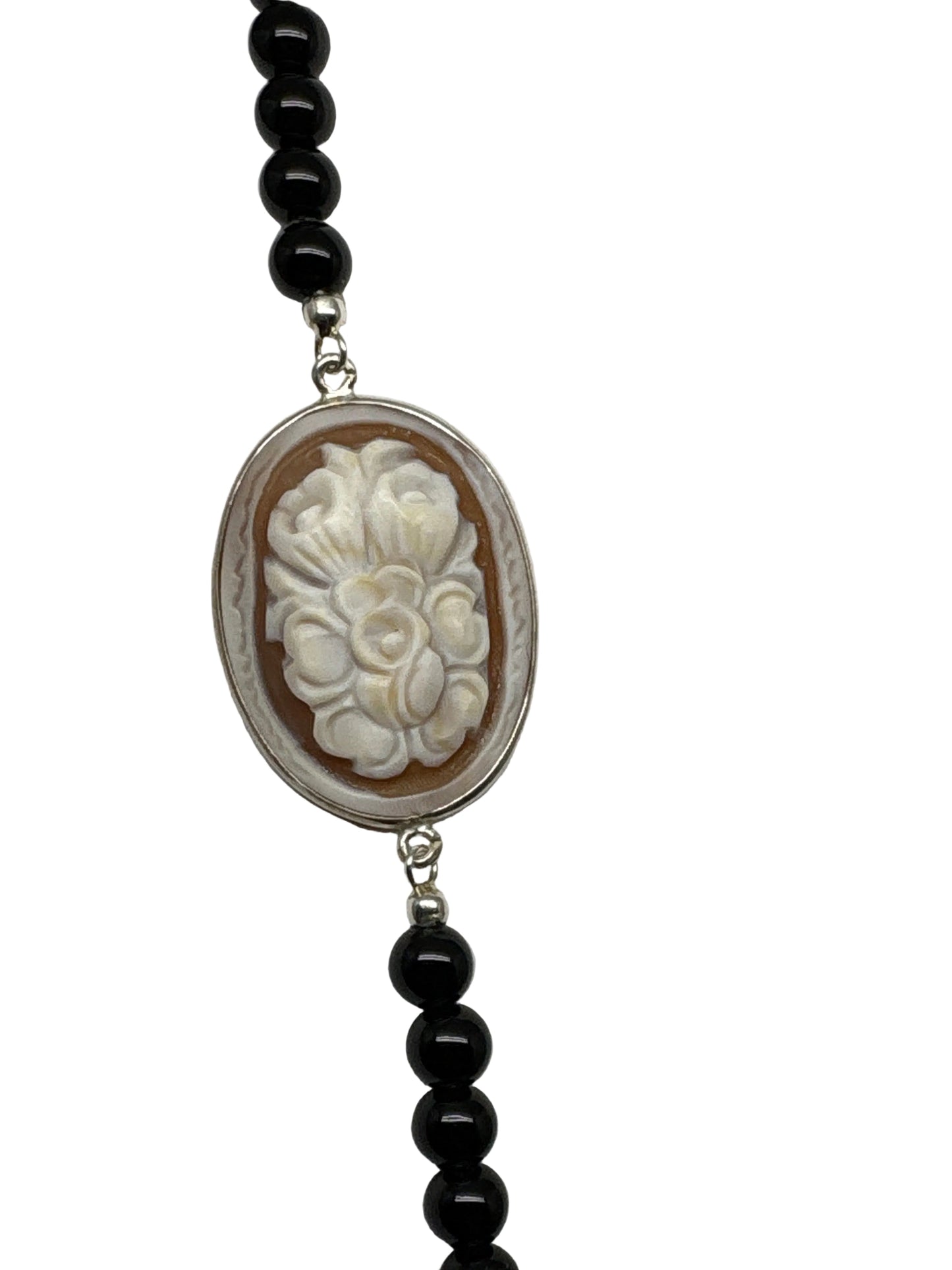 Collana in Agata e Cammeo incisione "Fiori"