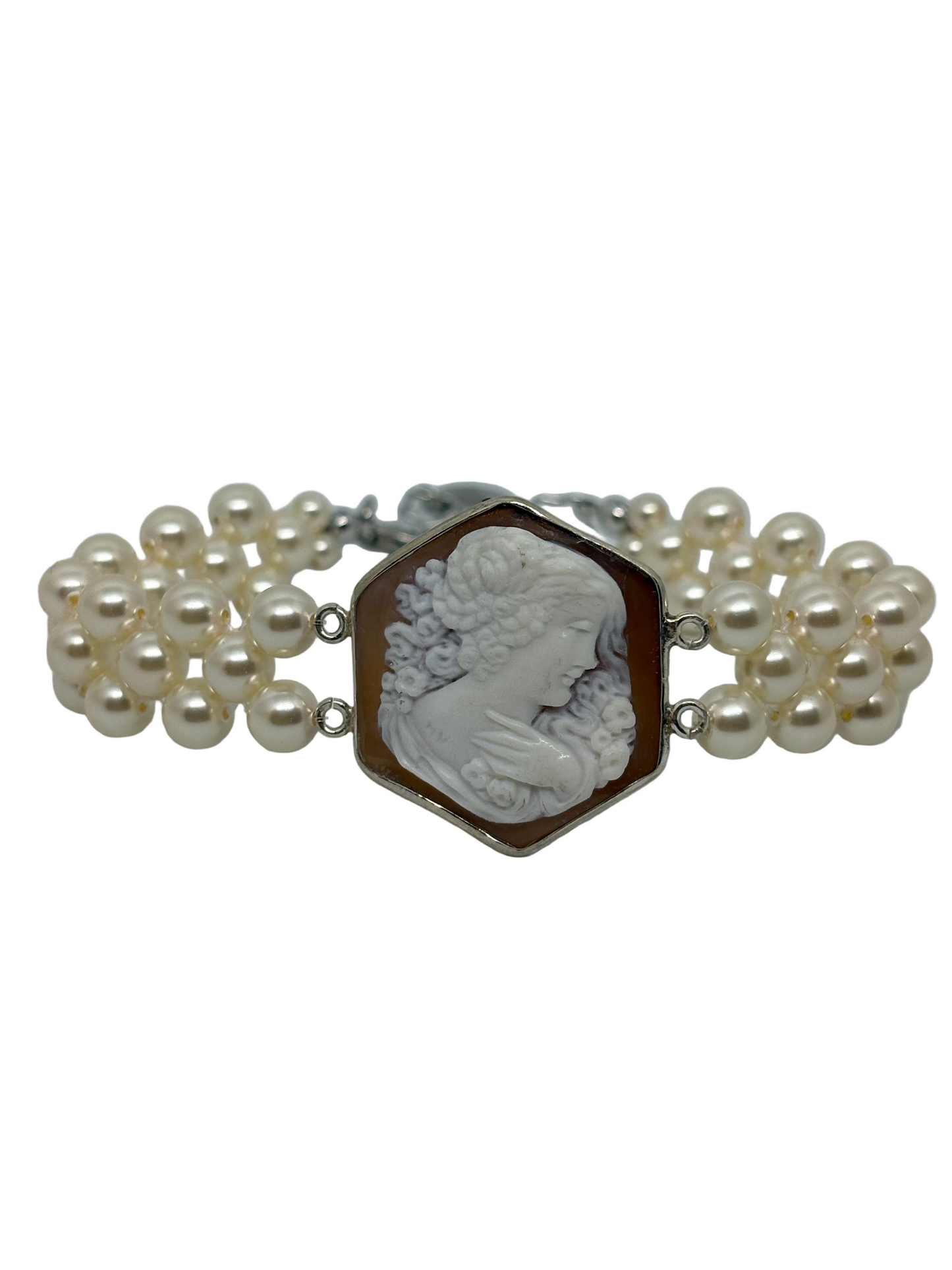 Bracciale in Cammeo Artistico incisione "Profilo di Donna"