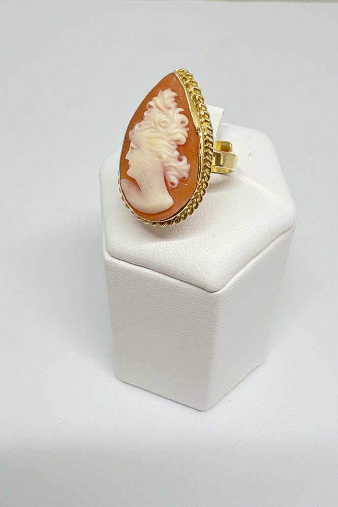 Anello in Cammeo incisione Volto di Donna