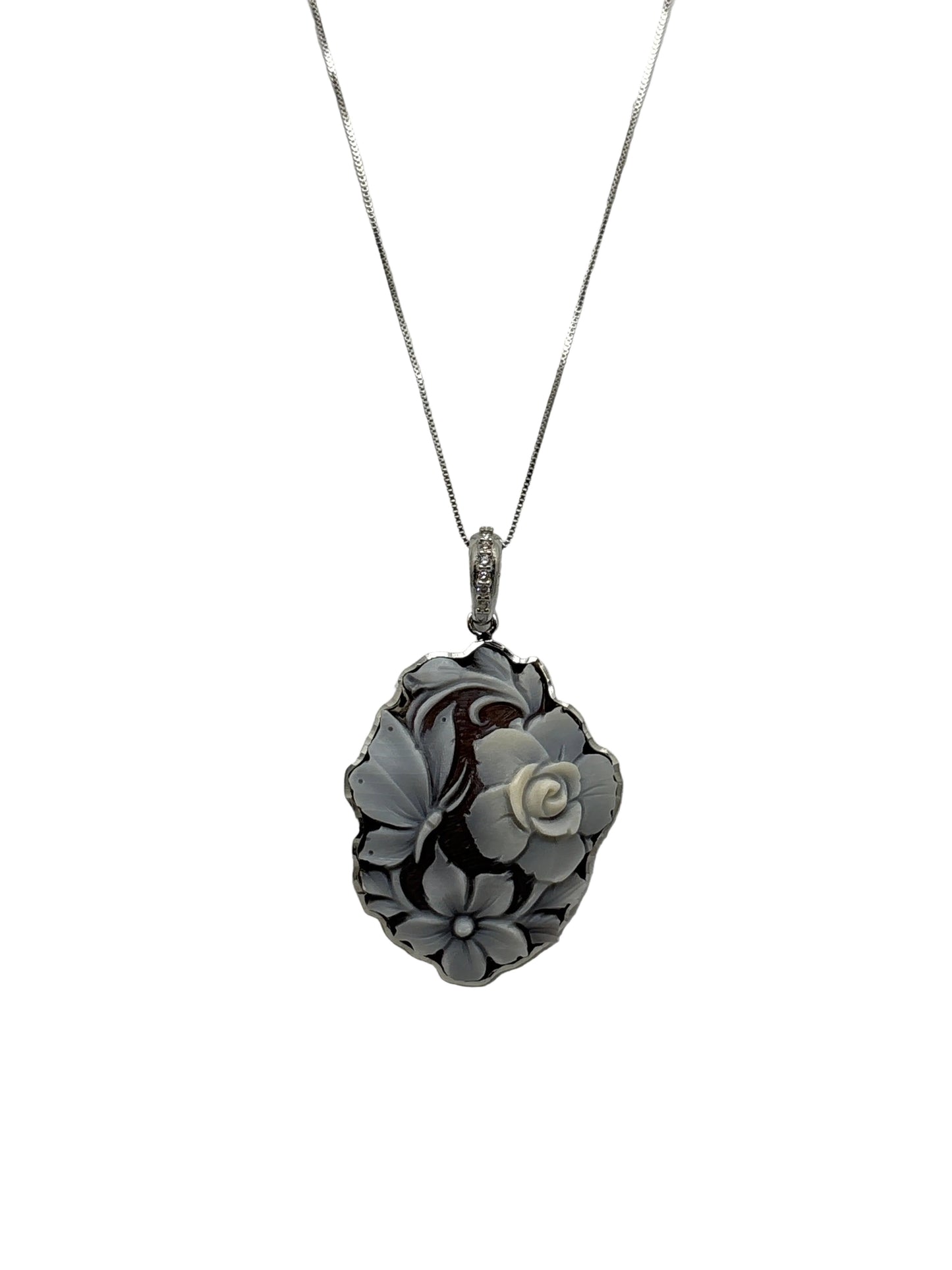 Pendente in cammeo incisione "Fiore"