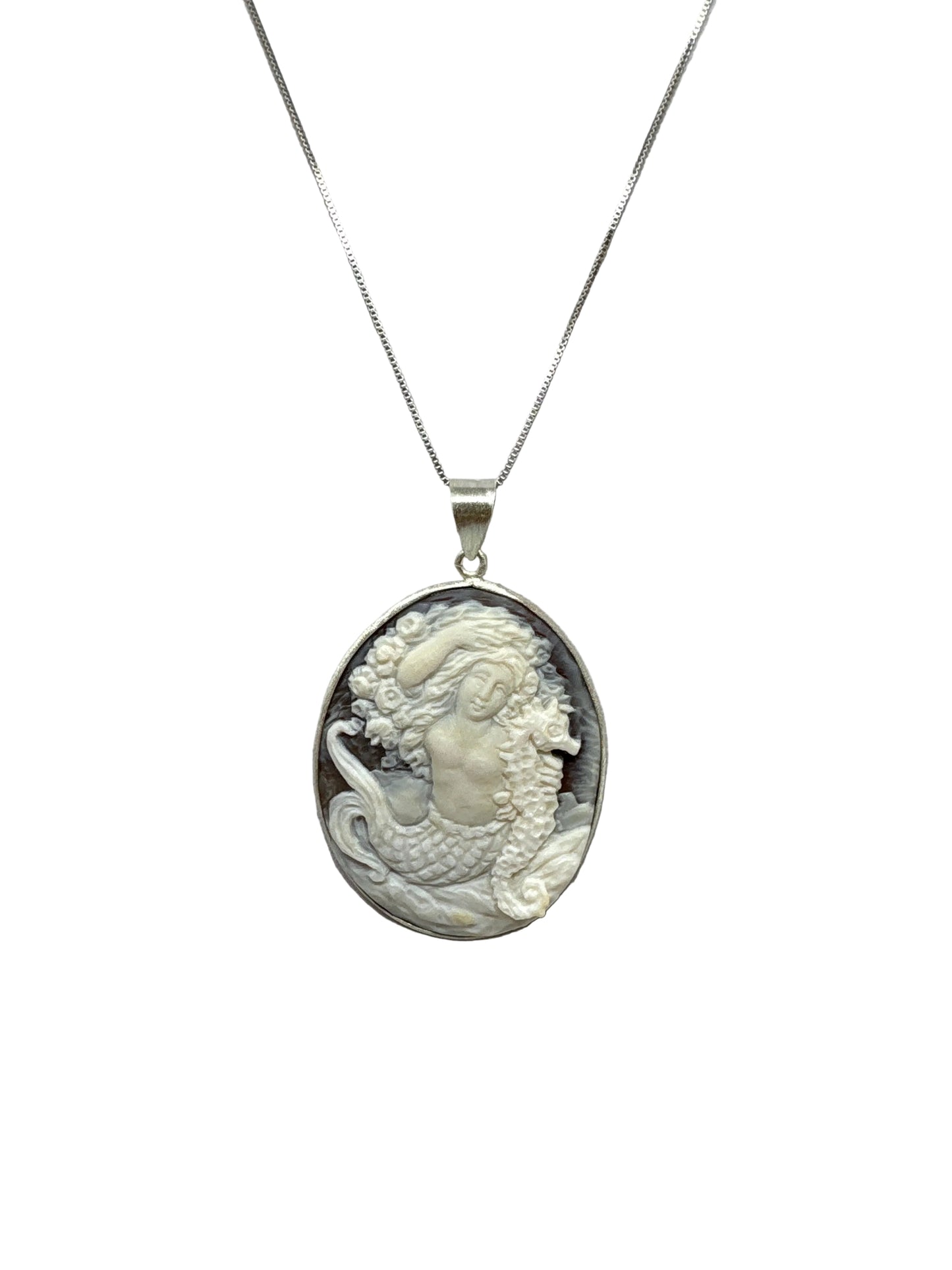 Pendente in Cammeo Artistico incisione Sirena Partenope