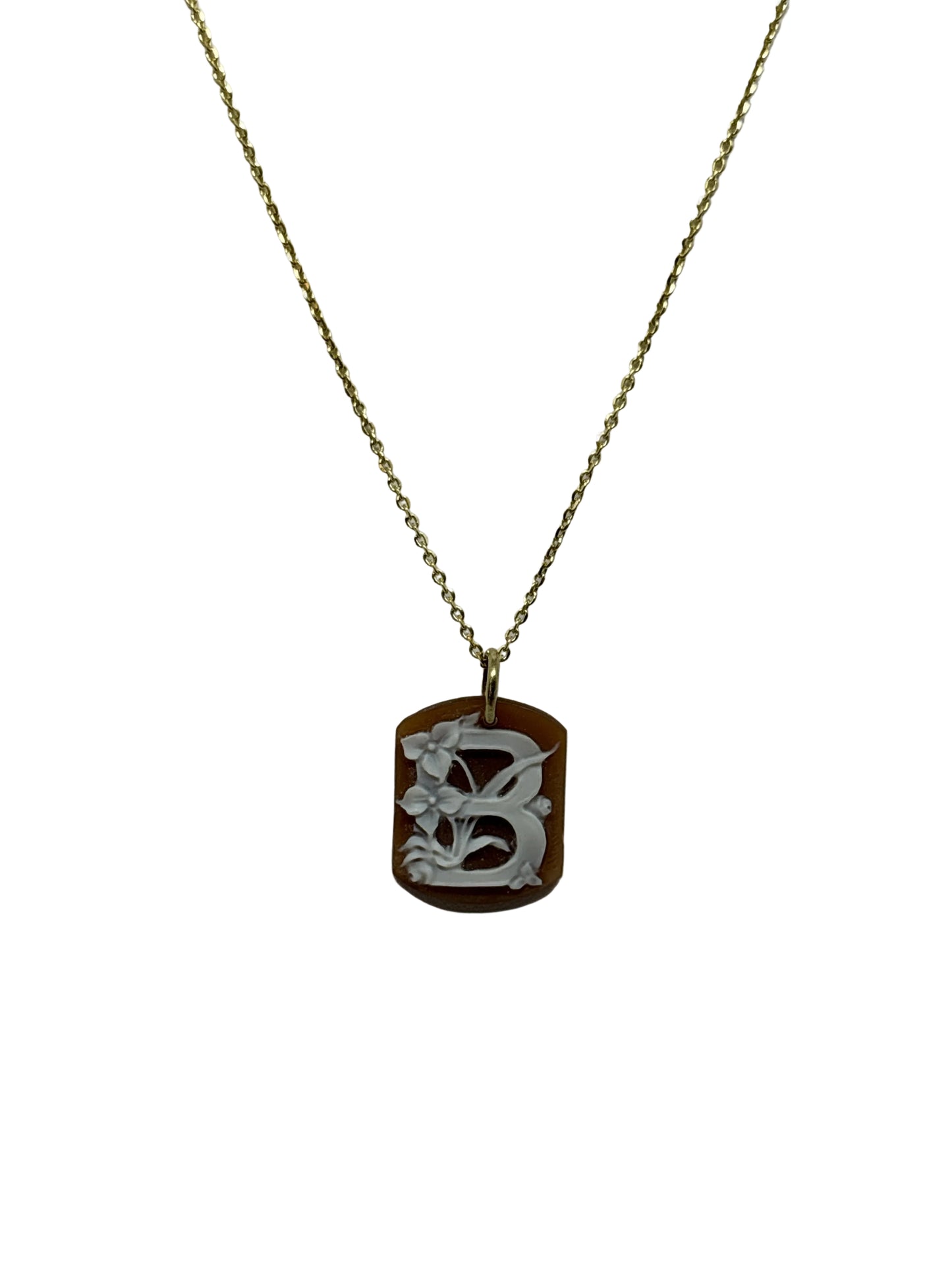 Pendente in Cammeo incisione "Lettera B"