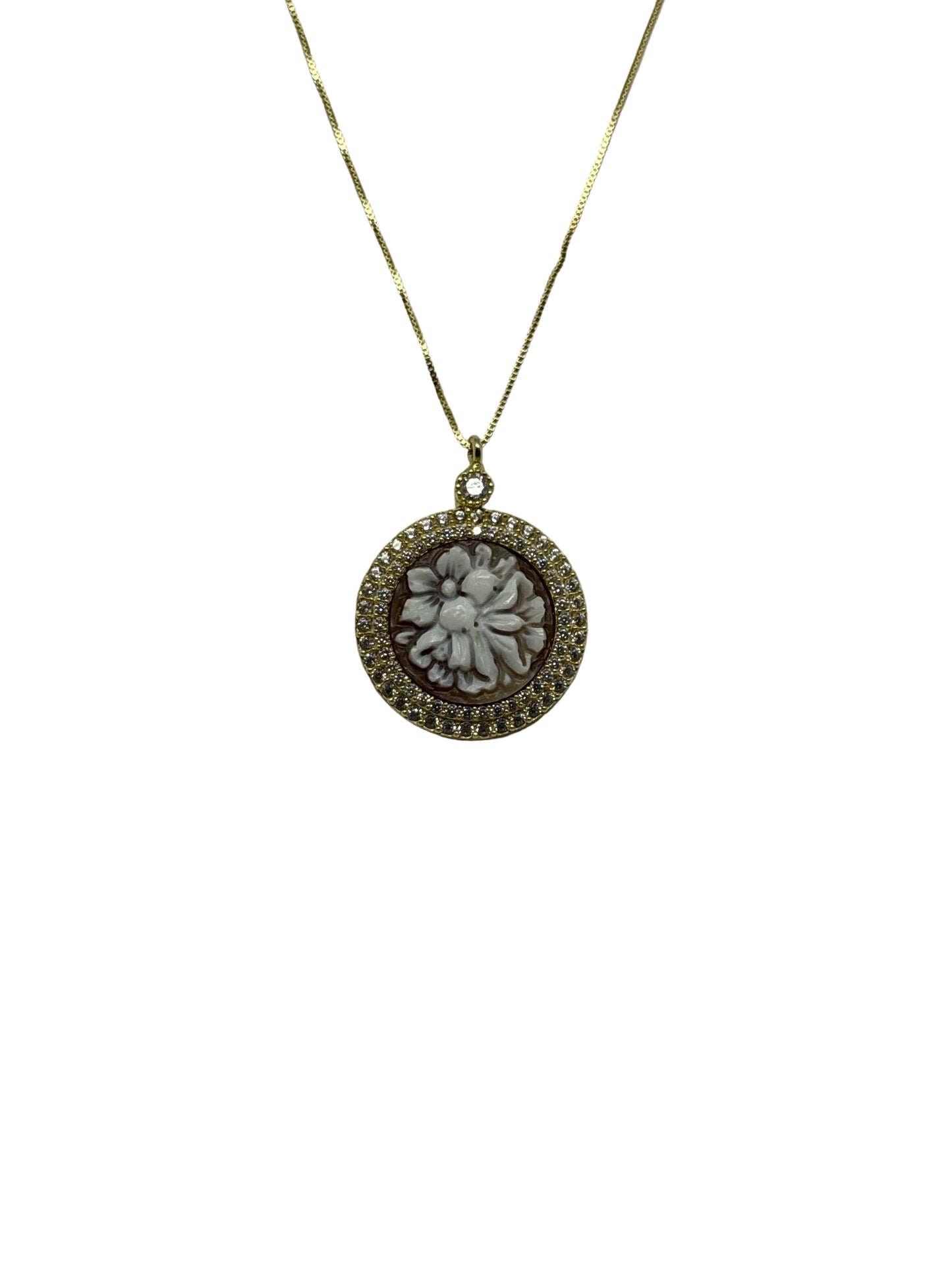 Collana in Cammeo incisione "Fiori"