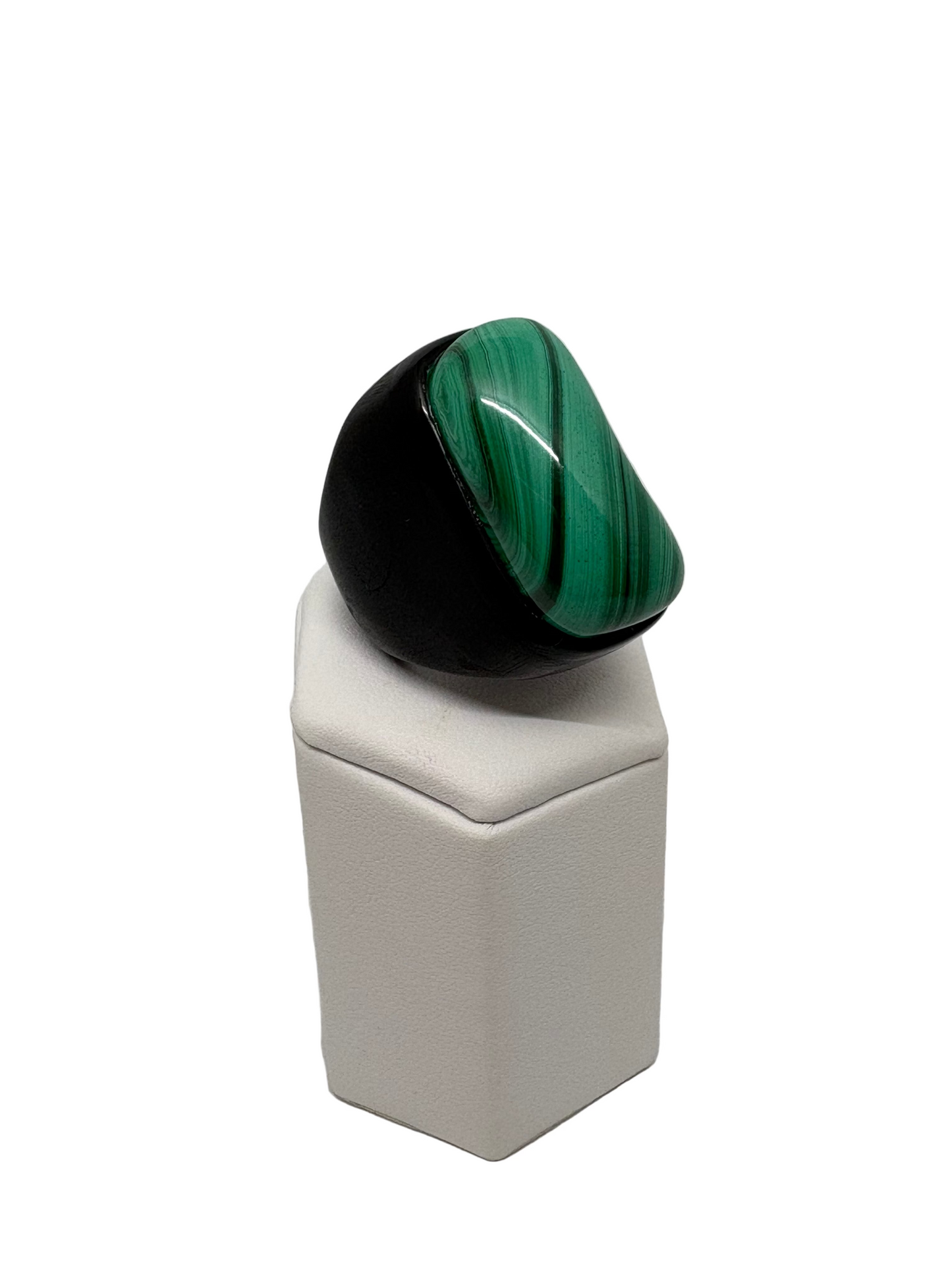 Anello in Ebano e Malachite
