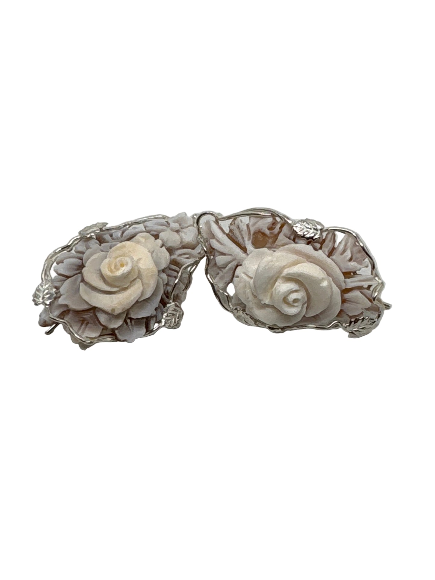 Orecchini in Cammeo incisione "Fiori"