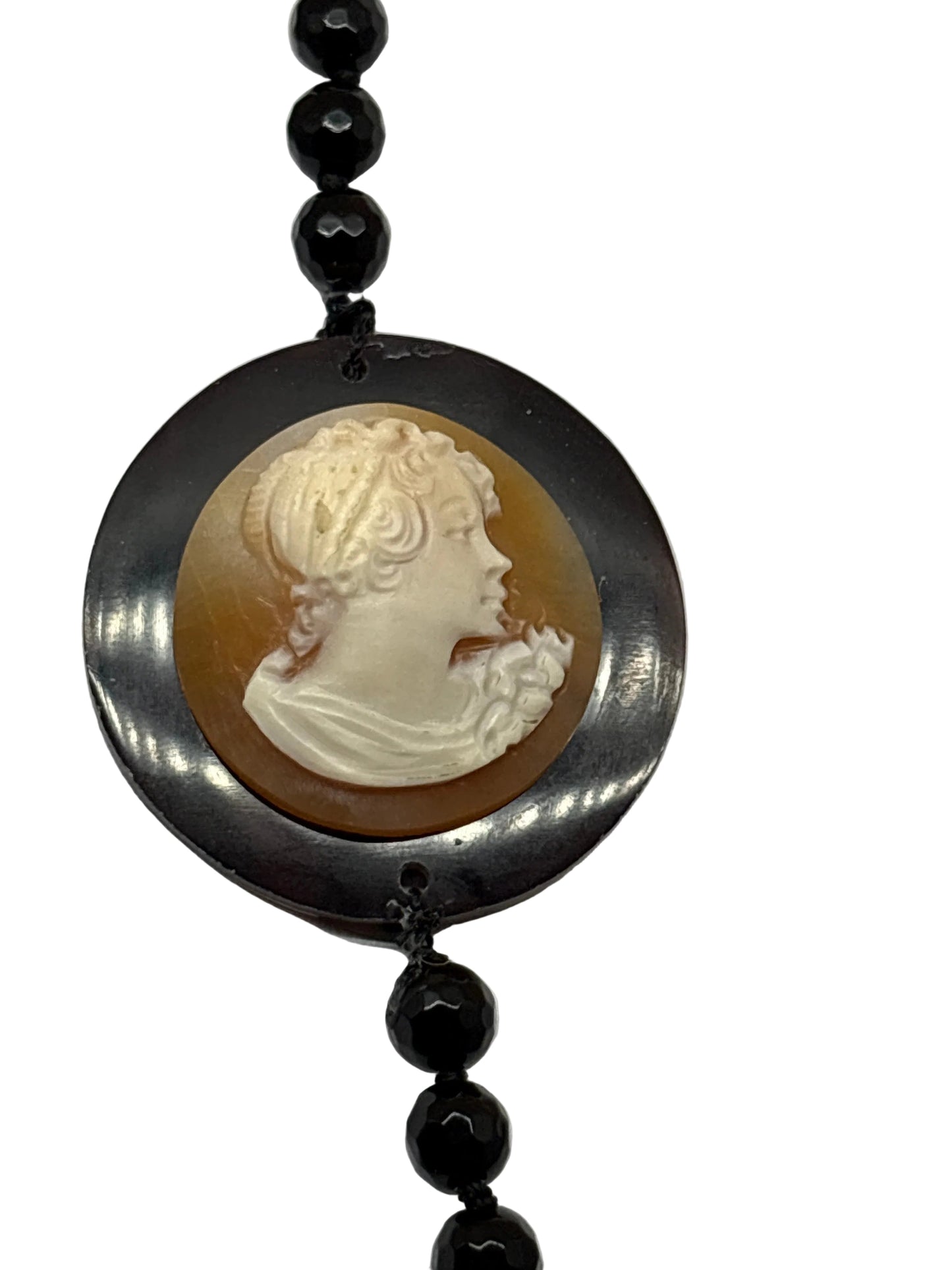 Collana in Agata e Cammeo incisione "Profilo di Donna"