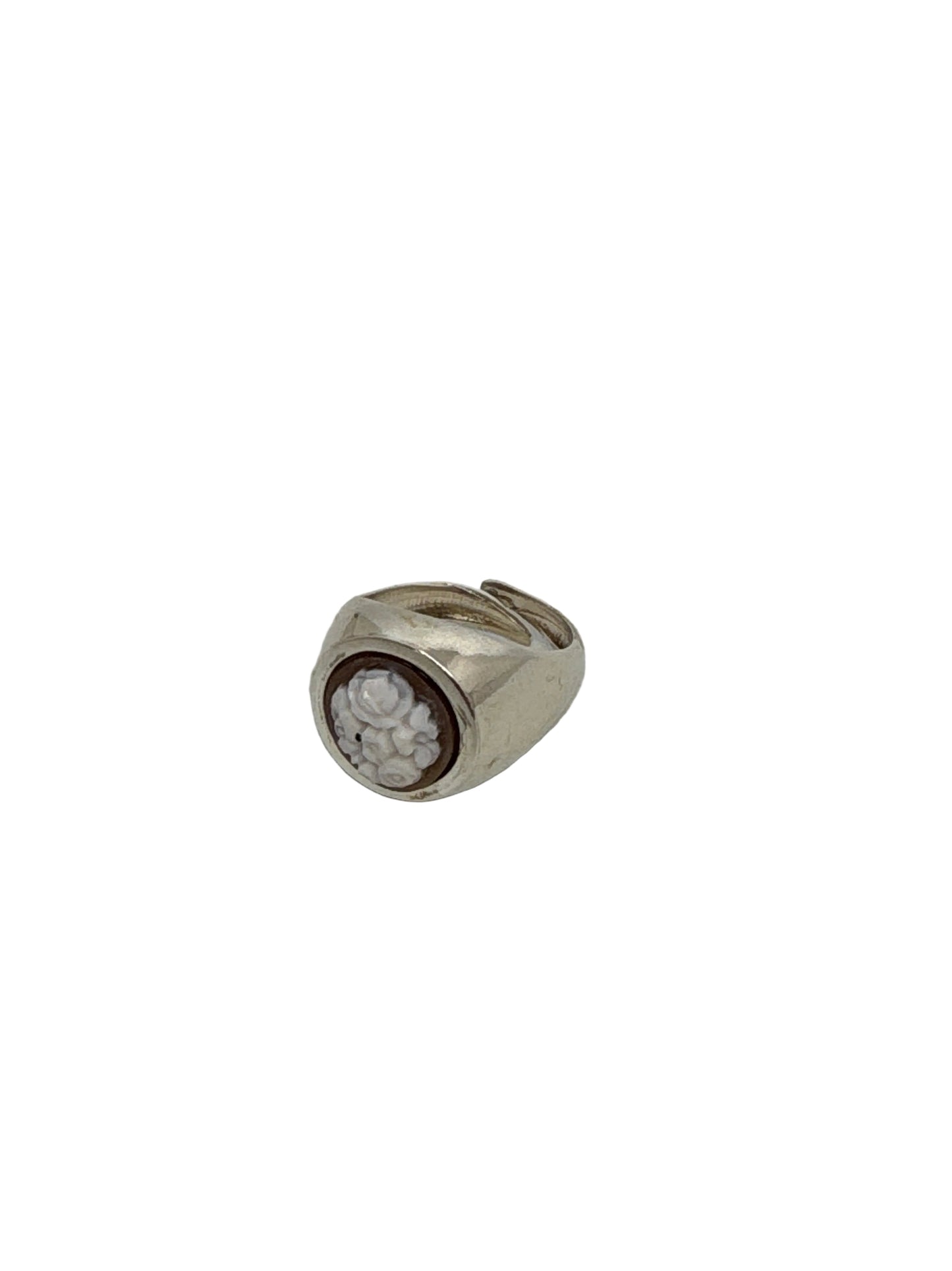 Anello in Cammeo Artistico incisione "Fiori"