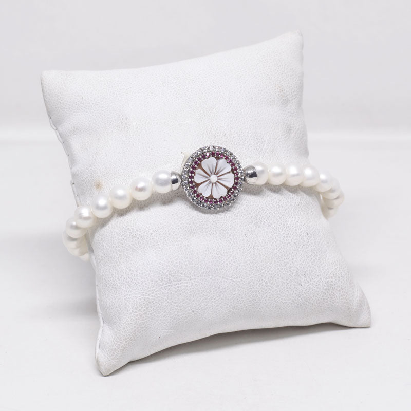 Bracciale-Cammeo-Fiori-Rodio-Bianco