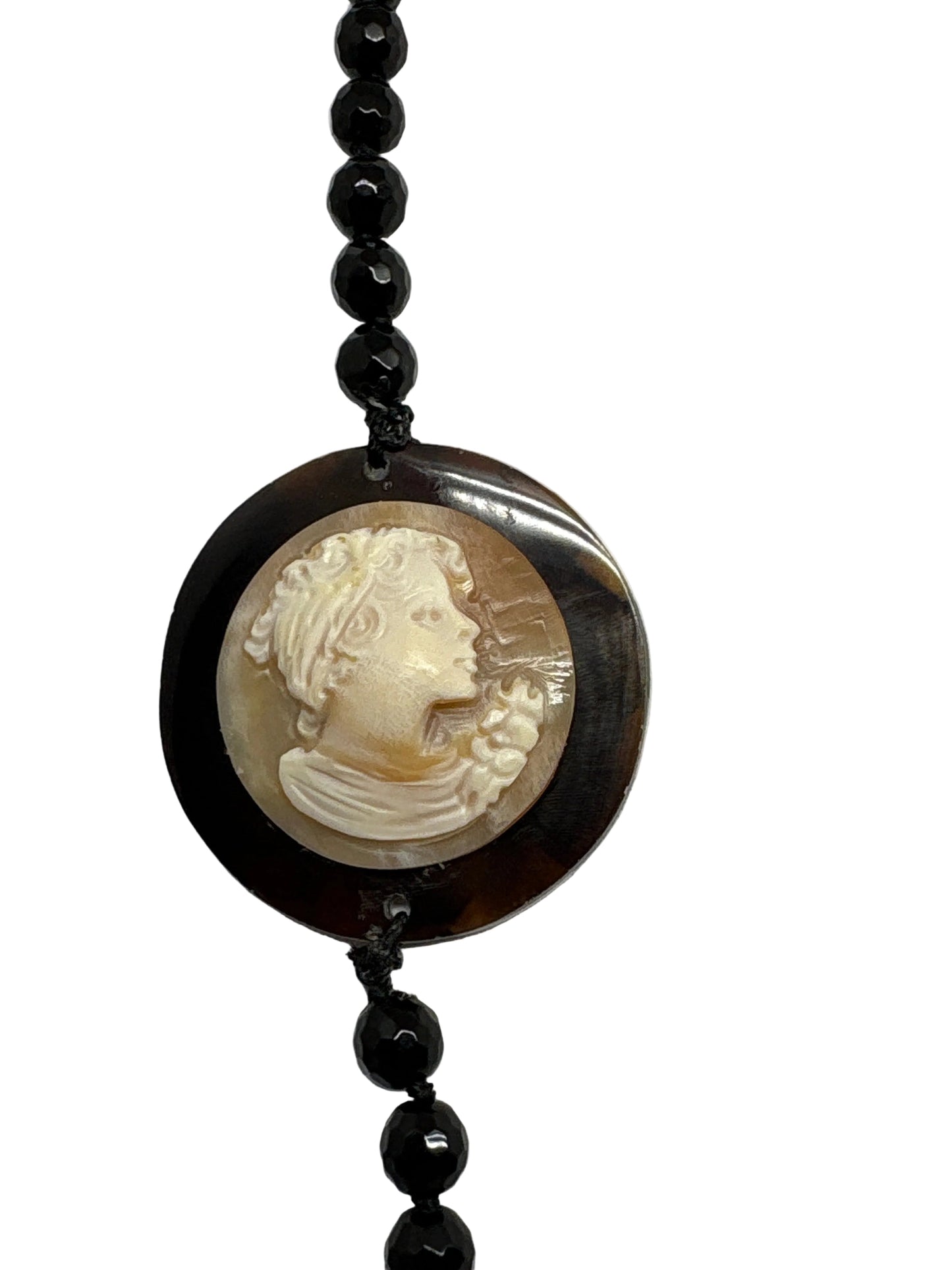 Collana in Agata e Cammeo incisione "Profilo di Donna"