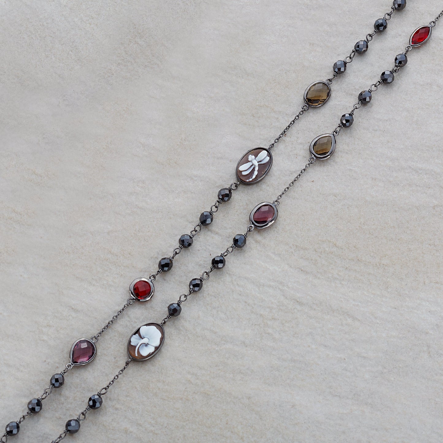 Italian Cameo Necklace Opera Butterfly Cameo