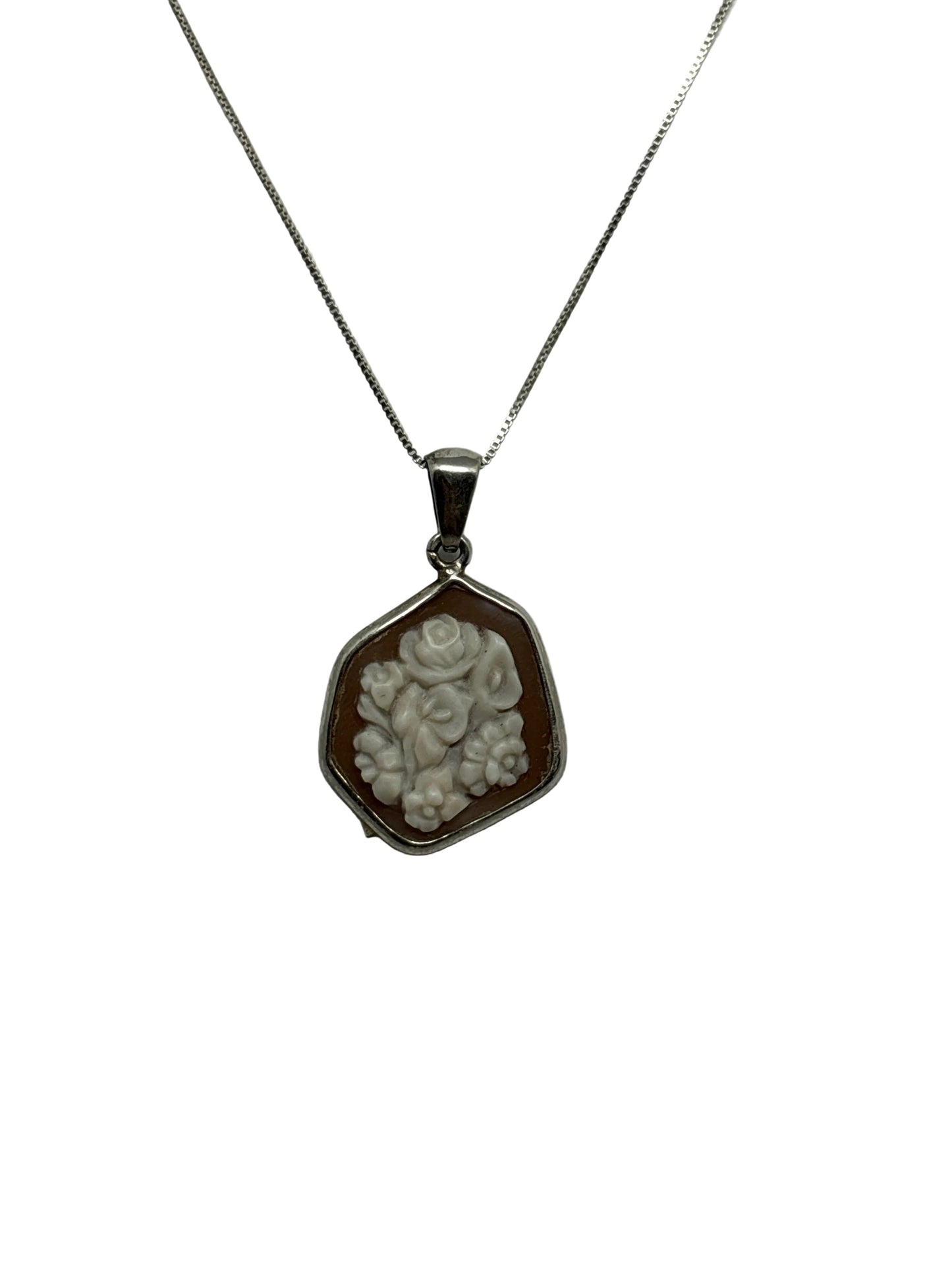 Pendente in Cammeo Artistico incisione "Fiori"