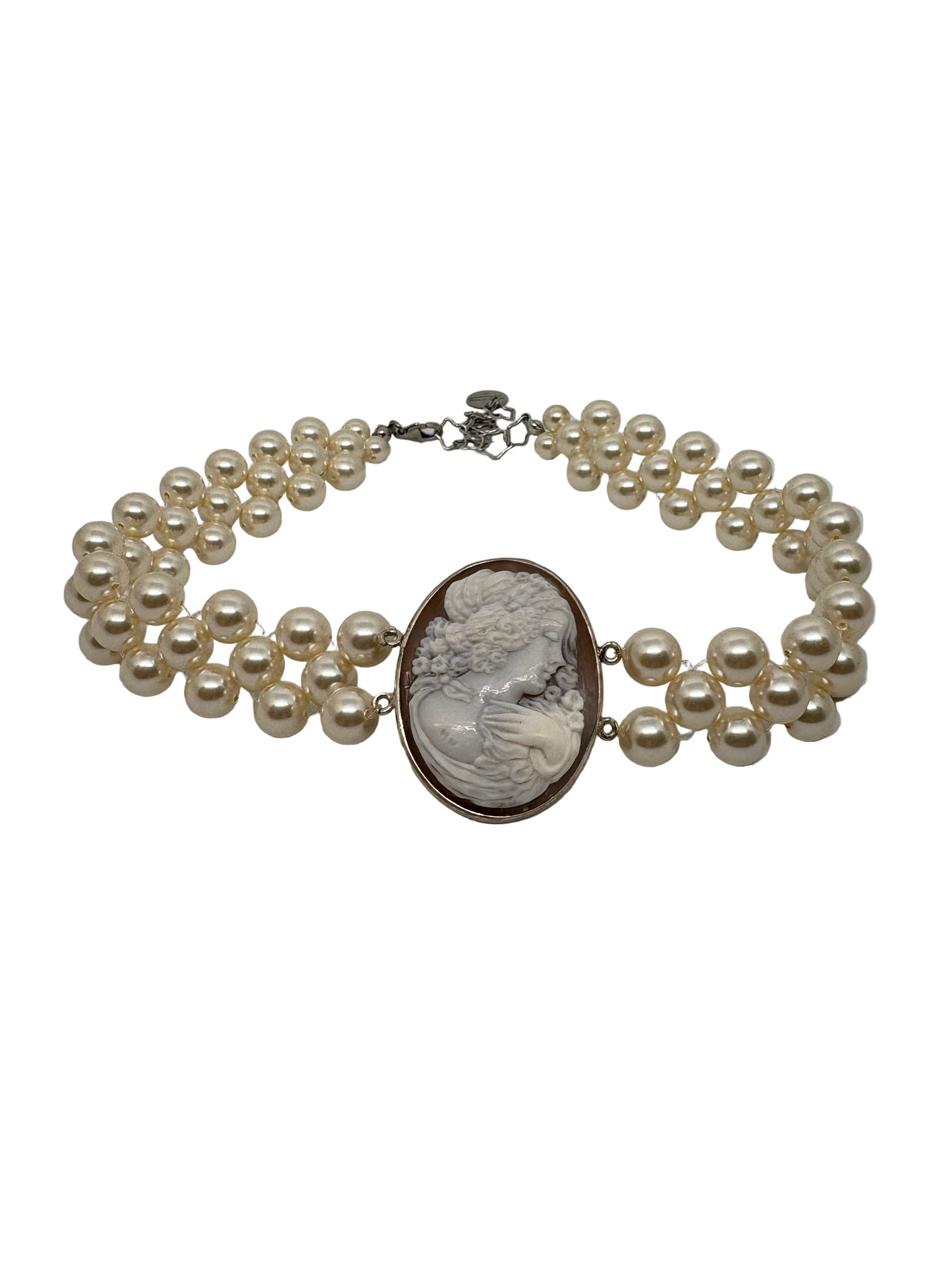 Girocollo in Cammeo Artistico incisione "Profilo di Donna"