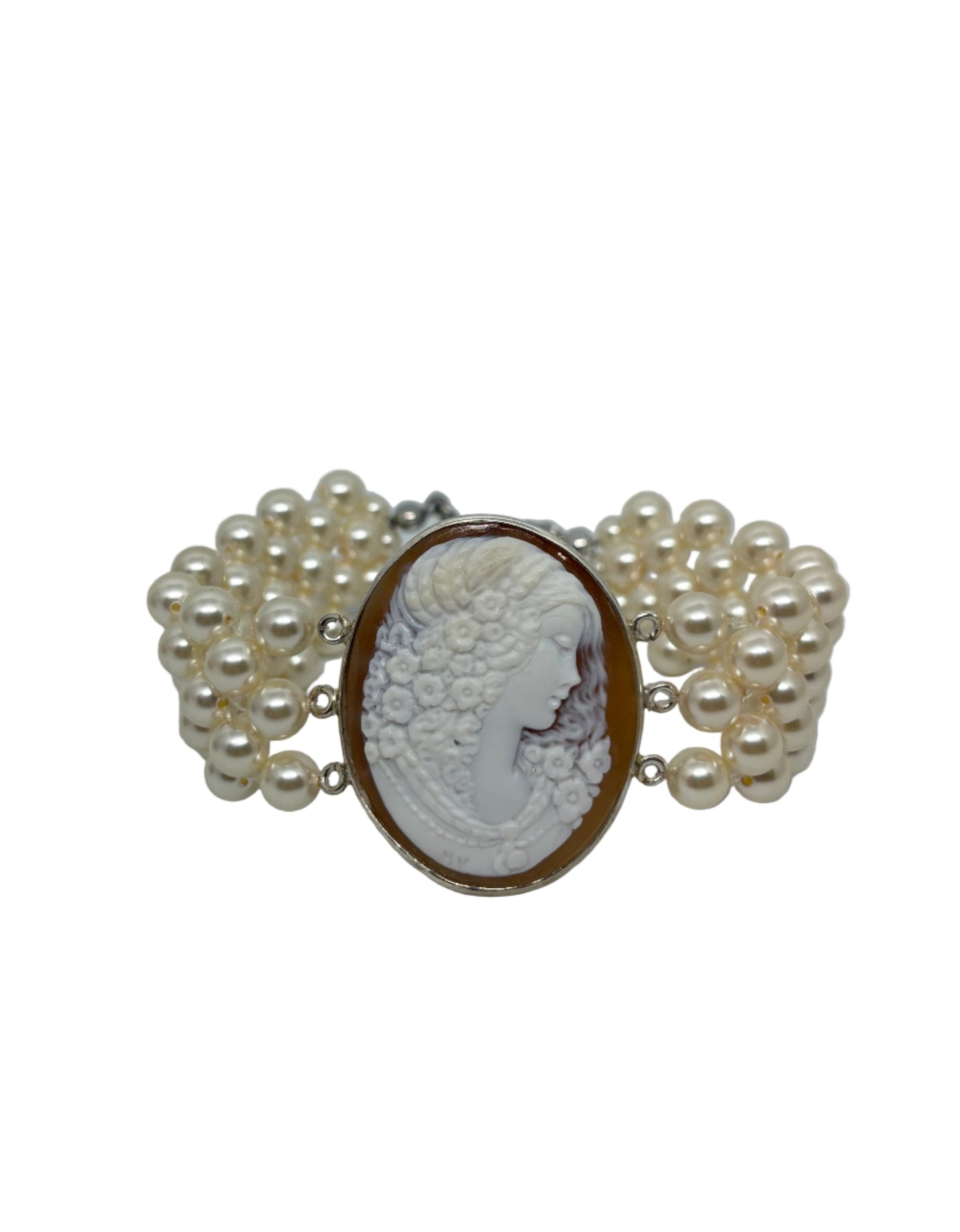 Bracciale in Cammeo Artistico incisione "Profilo di Donna"