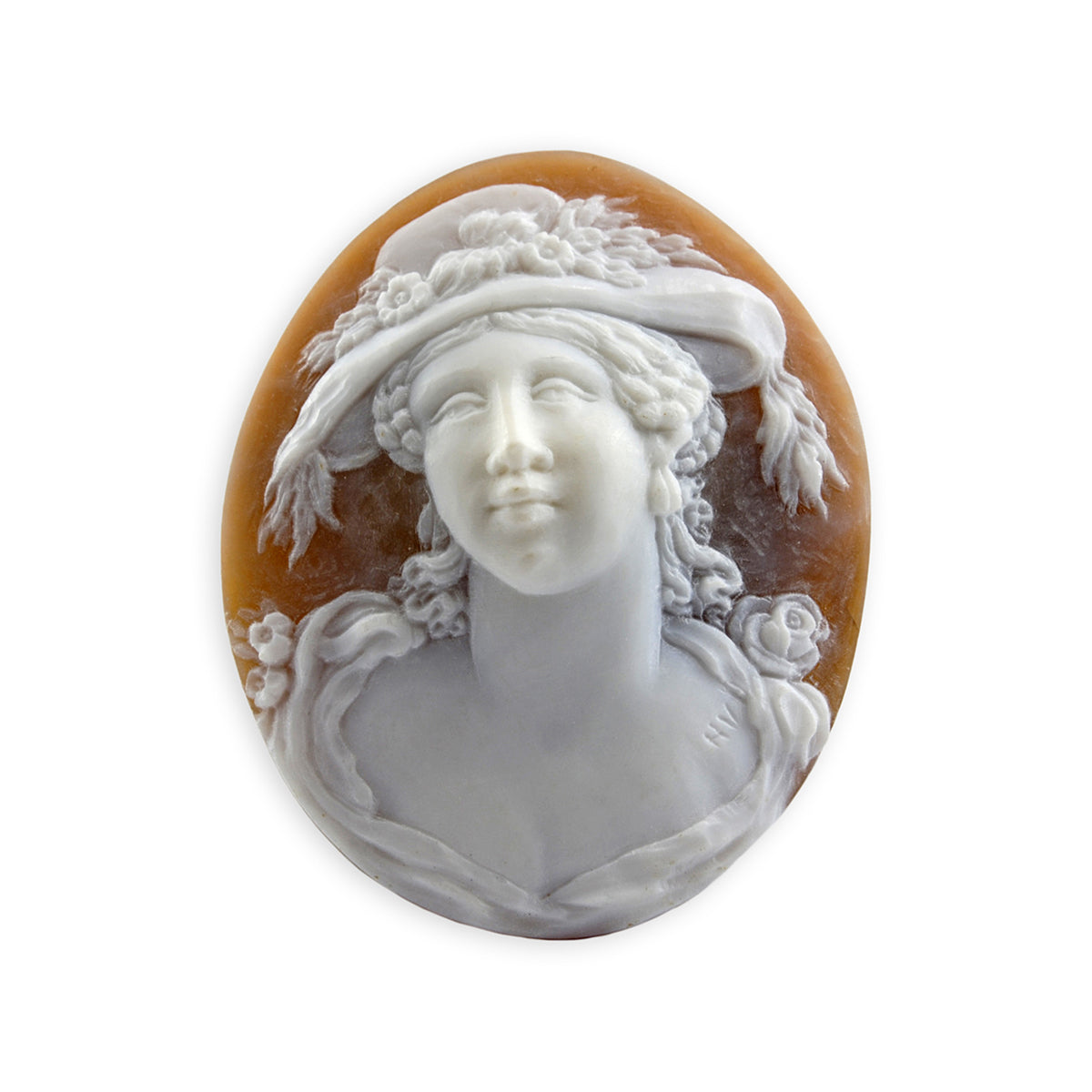 Cammeo Nudo Artistico Profilo Donna Stile Liberty