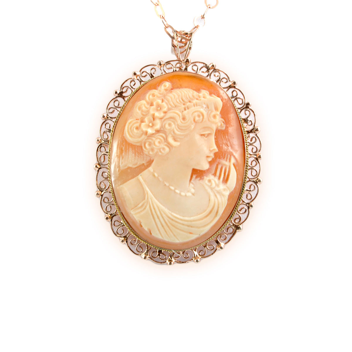 Antique Silver Cameo Pendant