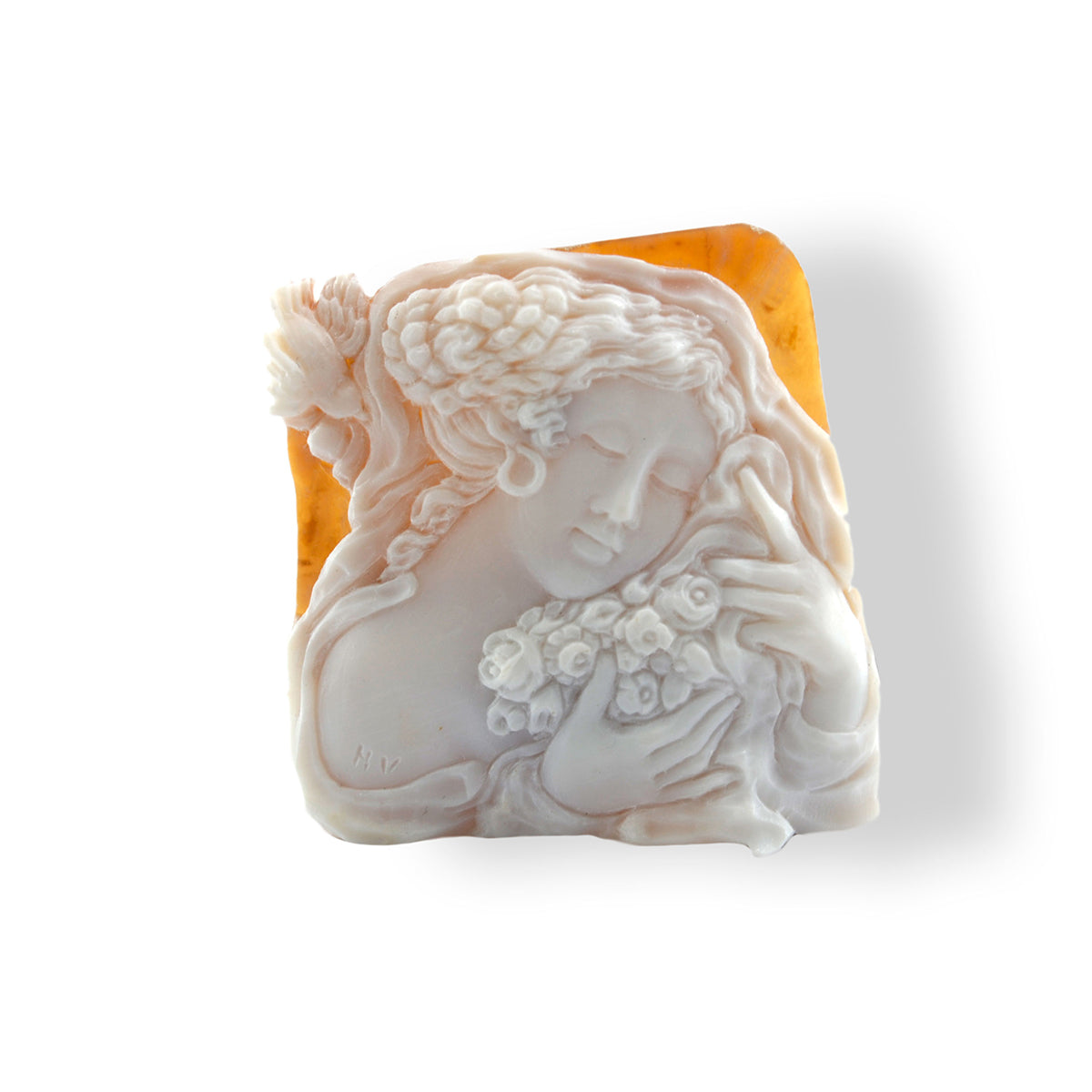 Cammeo Nudo Artistico Profilo Donna