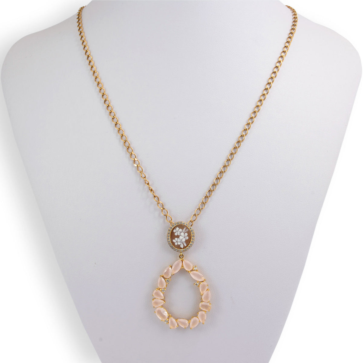 Necklace Cameo Italian Lights Cameo Flowers