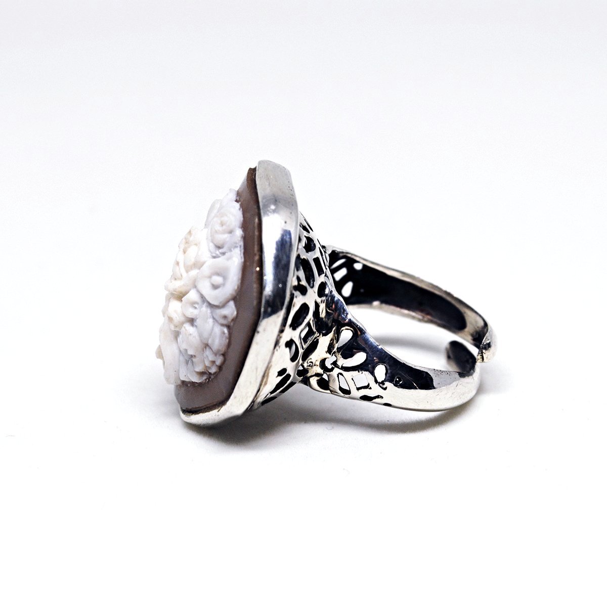 Anello Cammeo Artistico Bouquet Fiori