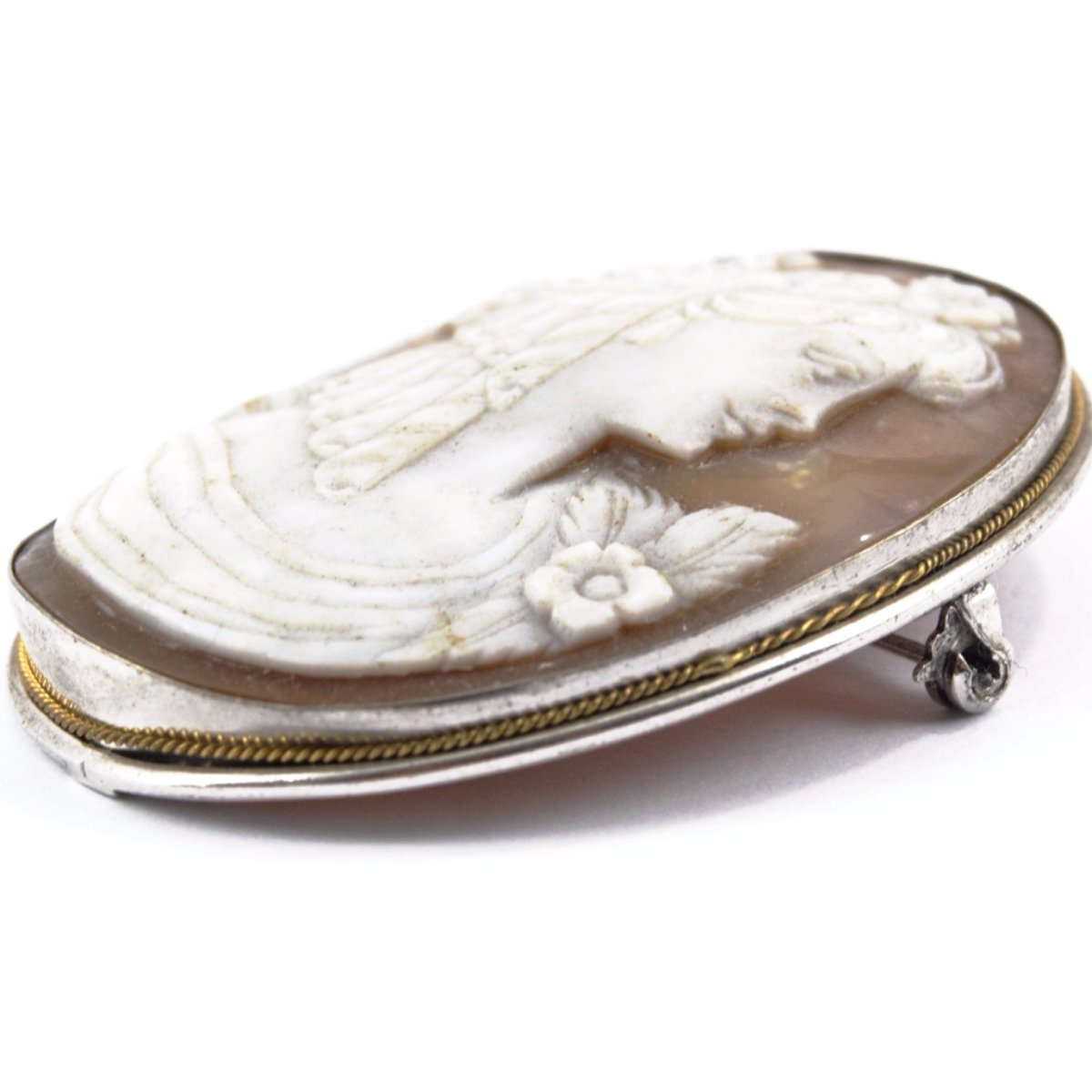 Woman Face Cameo Pendant Brooch