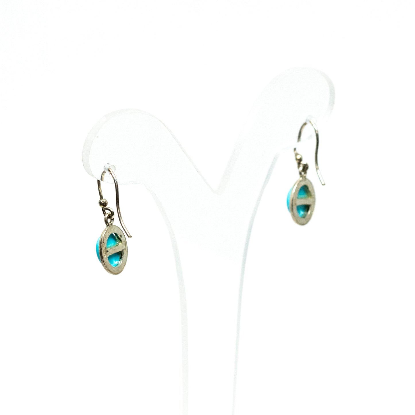 Silver and Turquoise Paste Earrings