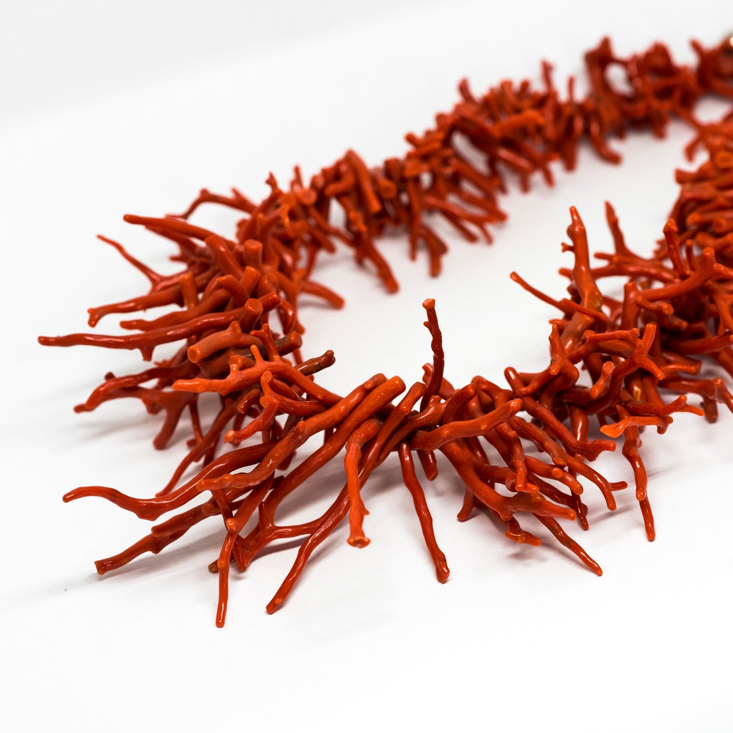 Red Coral Fringed Necklace