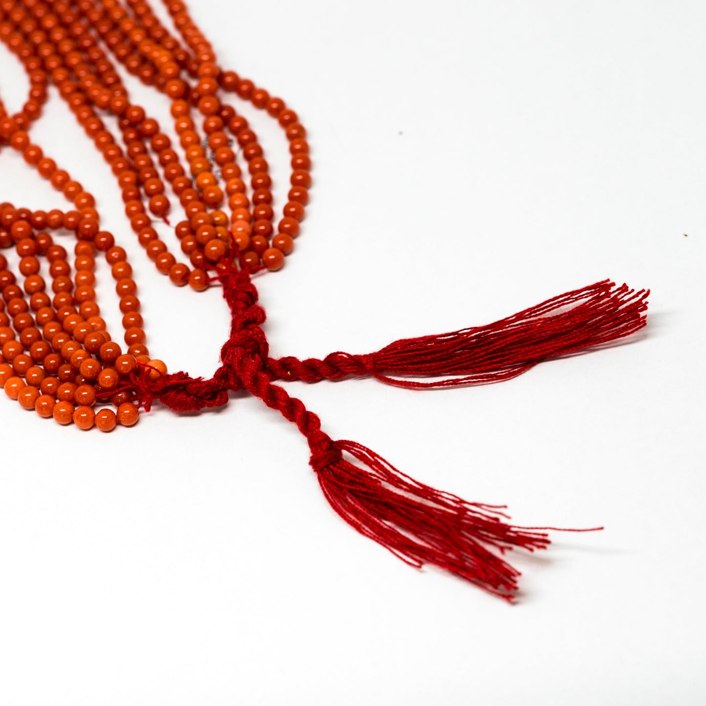Red Coral Bead Necklace (Strands)