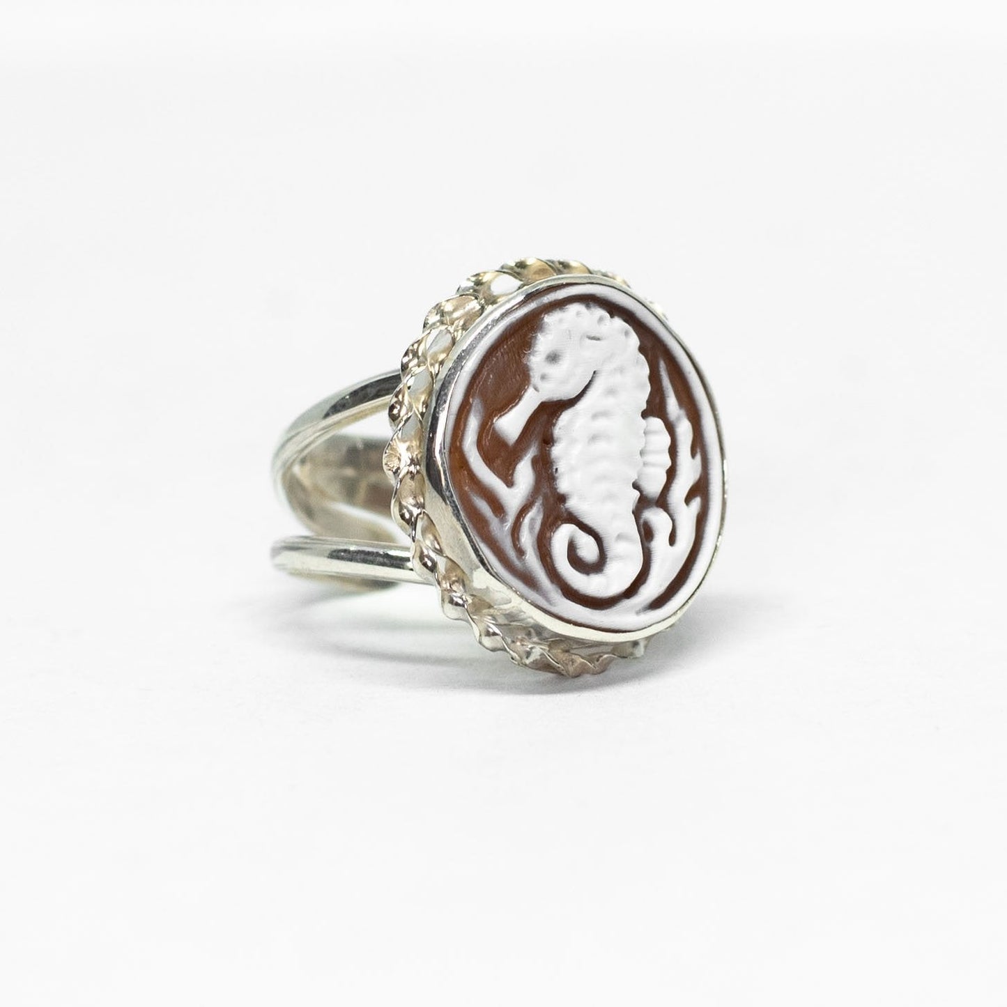 Seahorse Cameo Ring