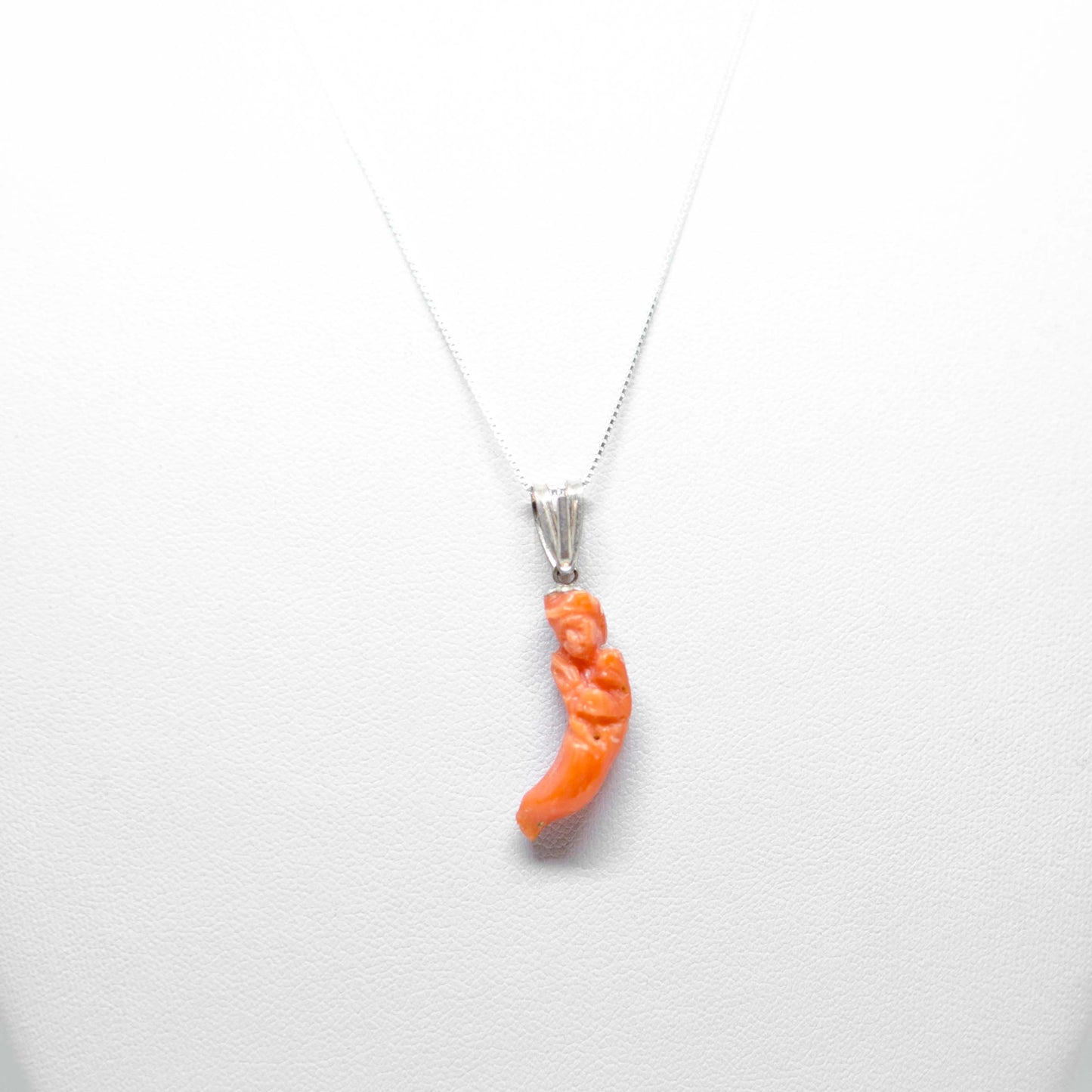 Lucky Hunchback Horn Coral Pendant