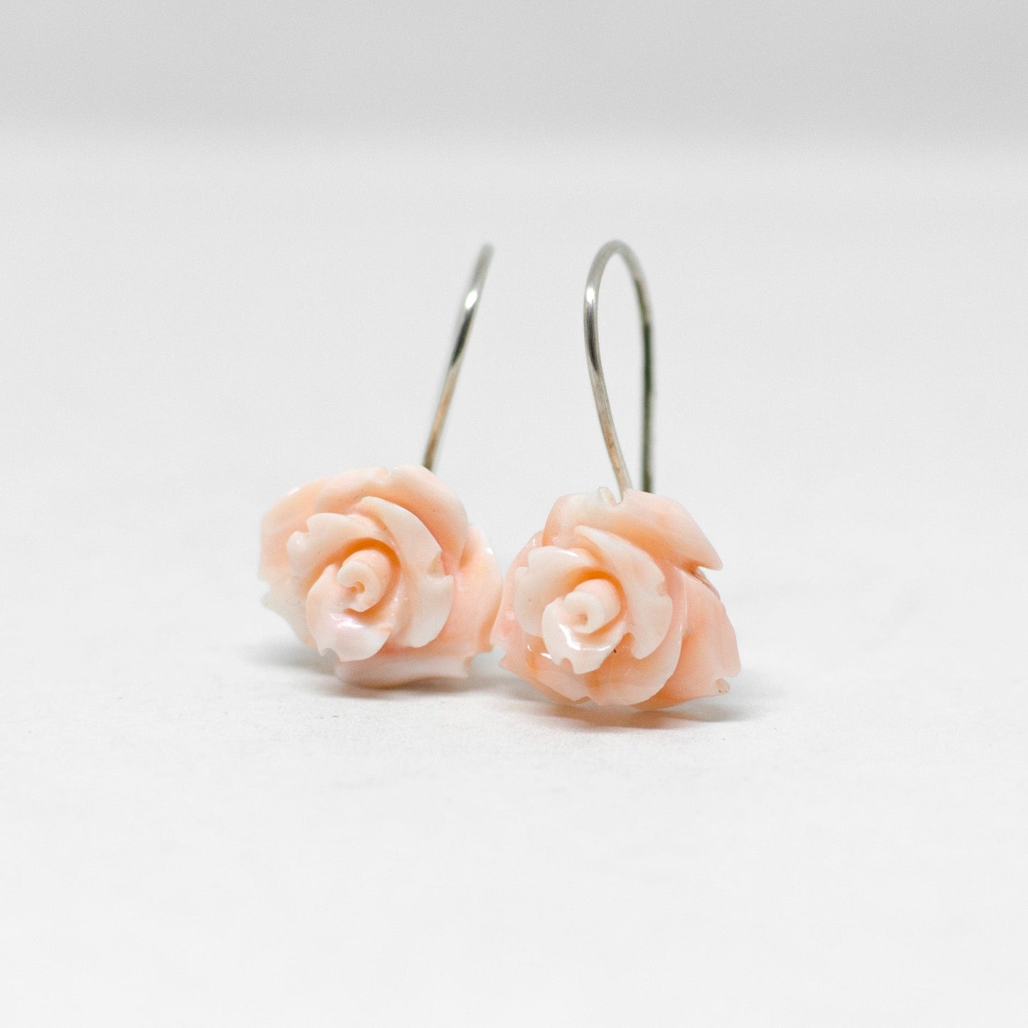 Coral Earrings Pink Engraving