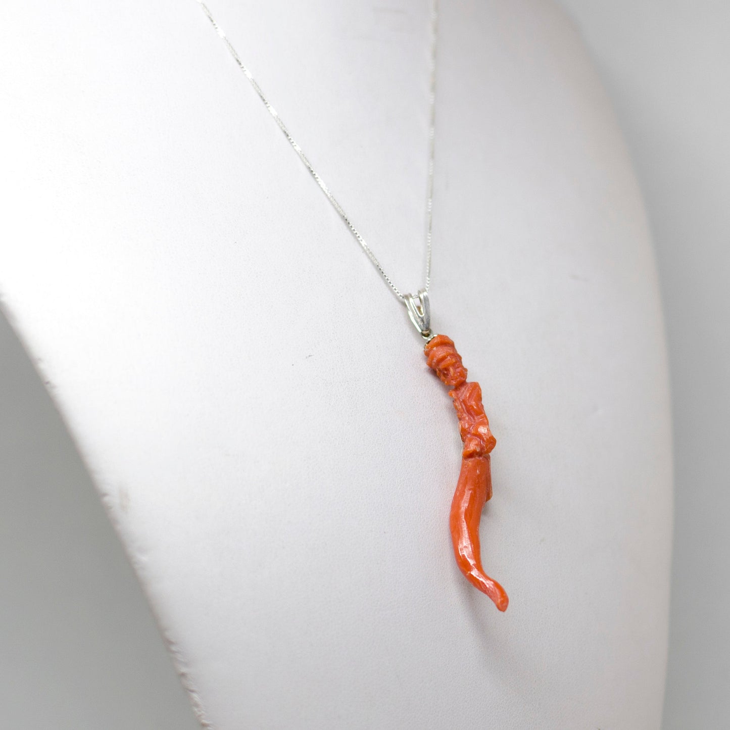 Lucky Hunchback Horn Coral Pendant