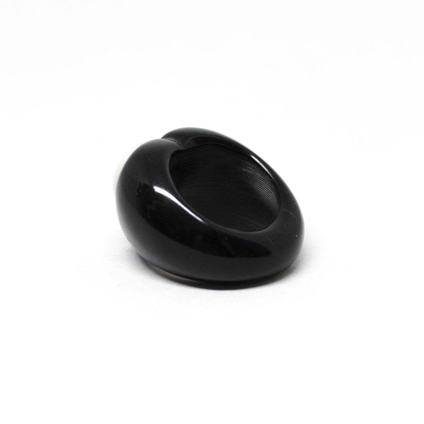 Pink coral heart shaped ring