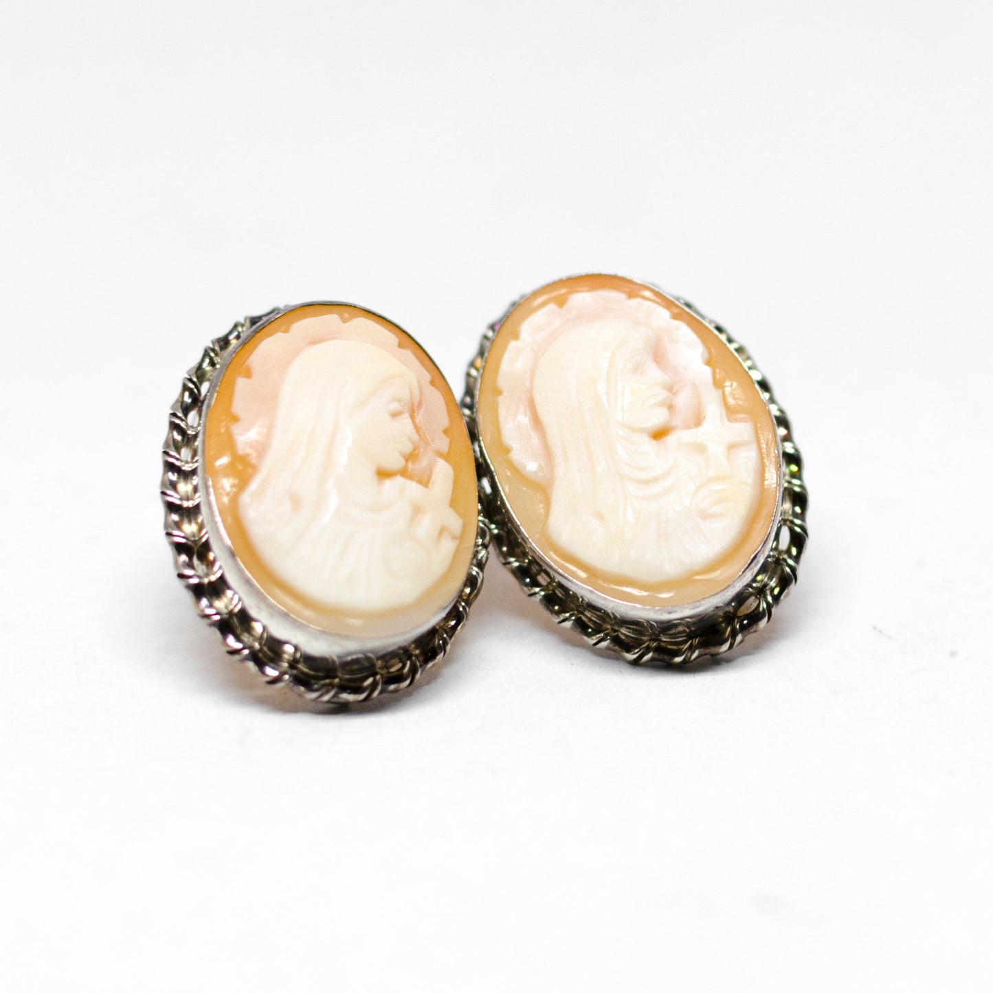 Madonna Face Cameo Earrings