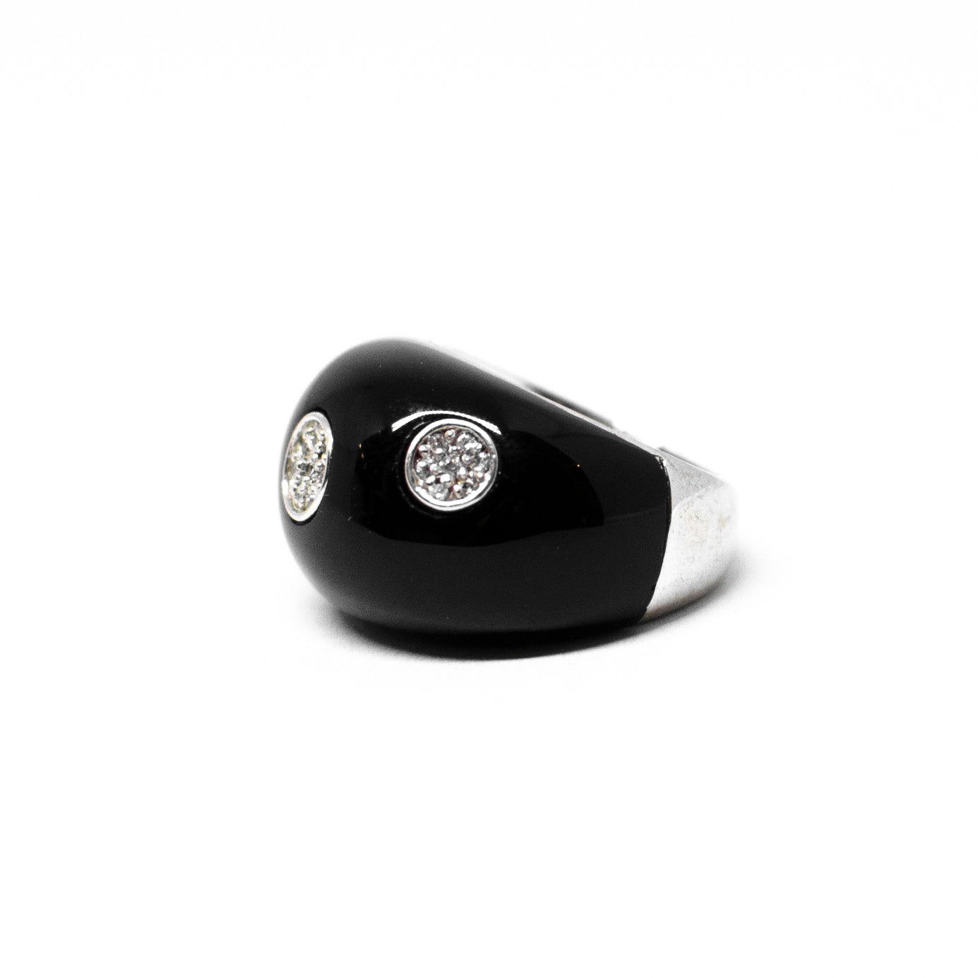 Onyx and Zircon Ring
