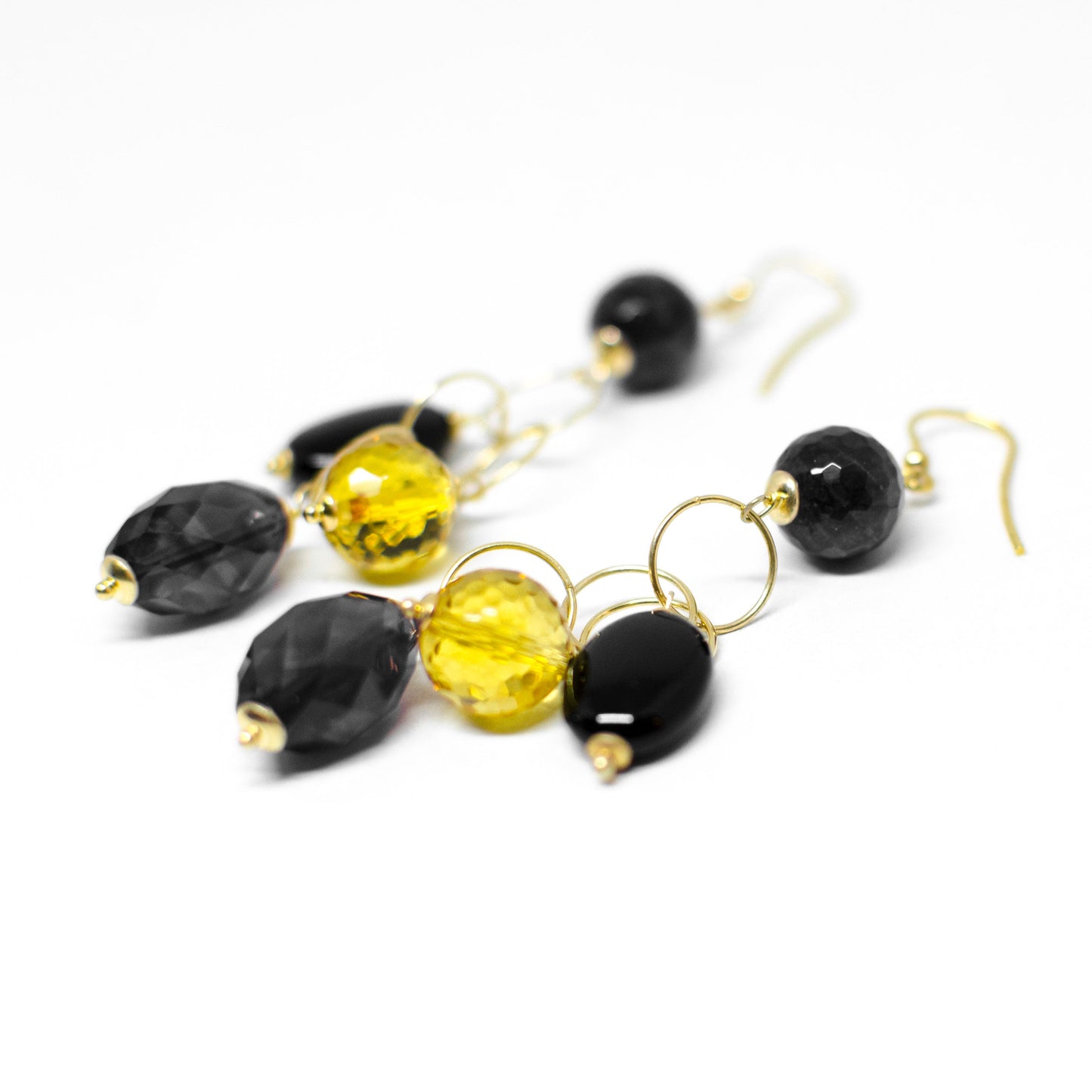 Agate and colored stone earrings