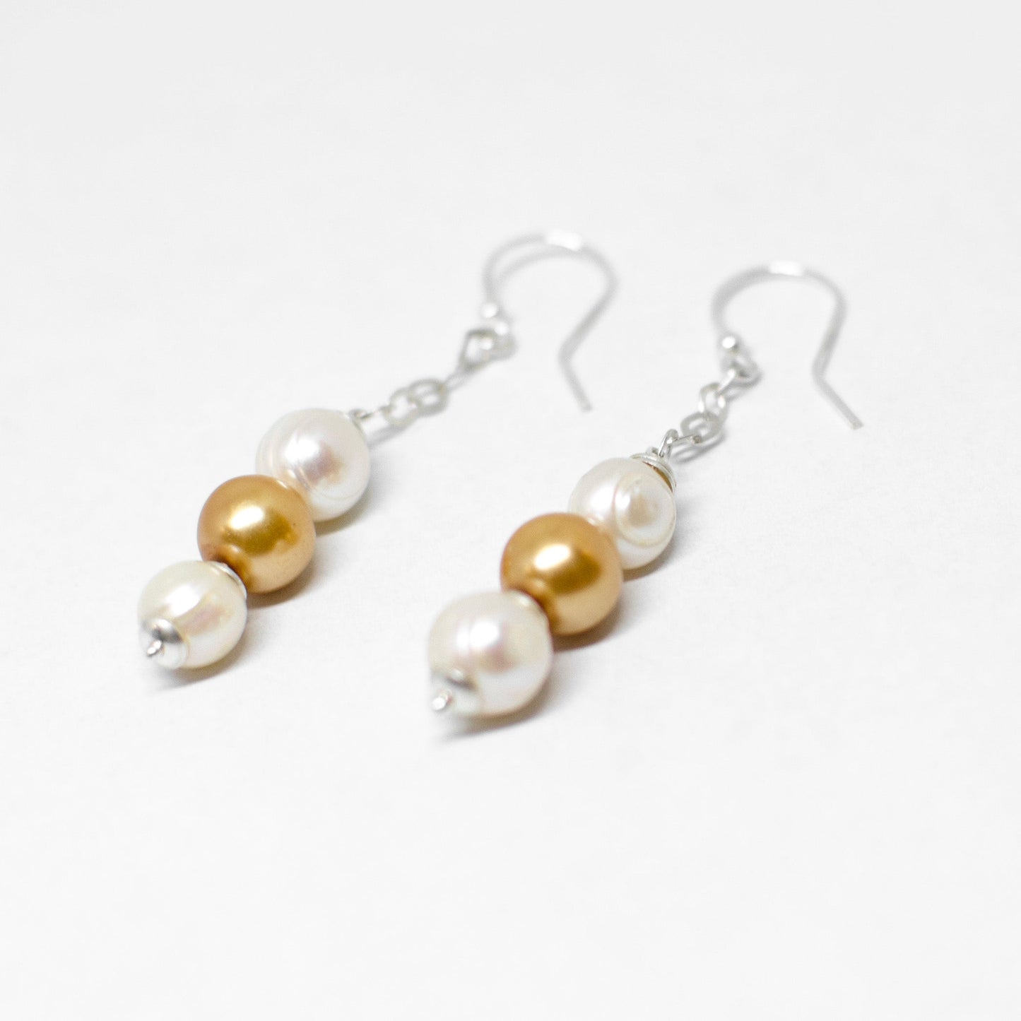 Silver and pearl earrings