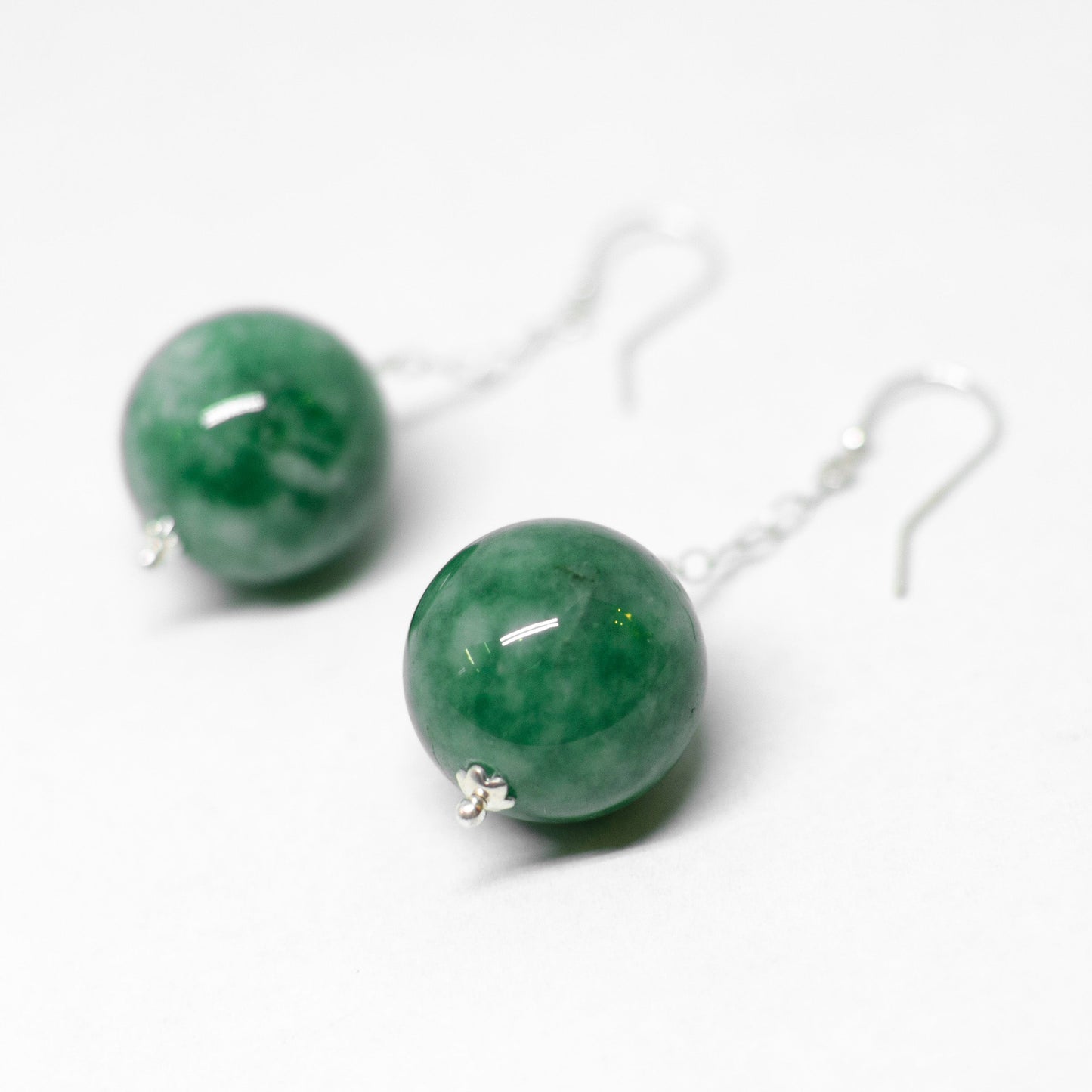 Silver and glass earrings