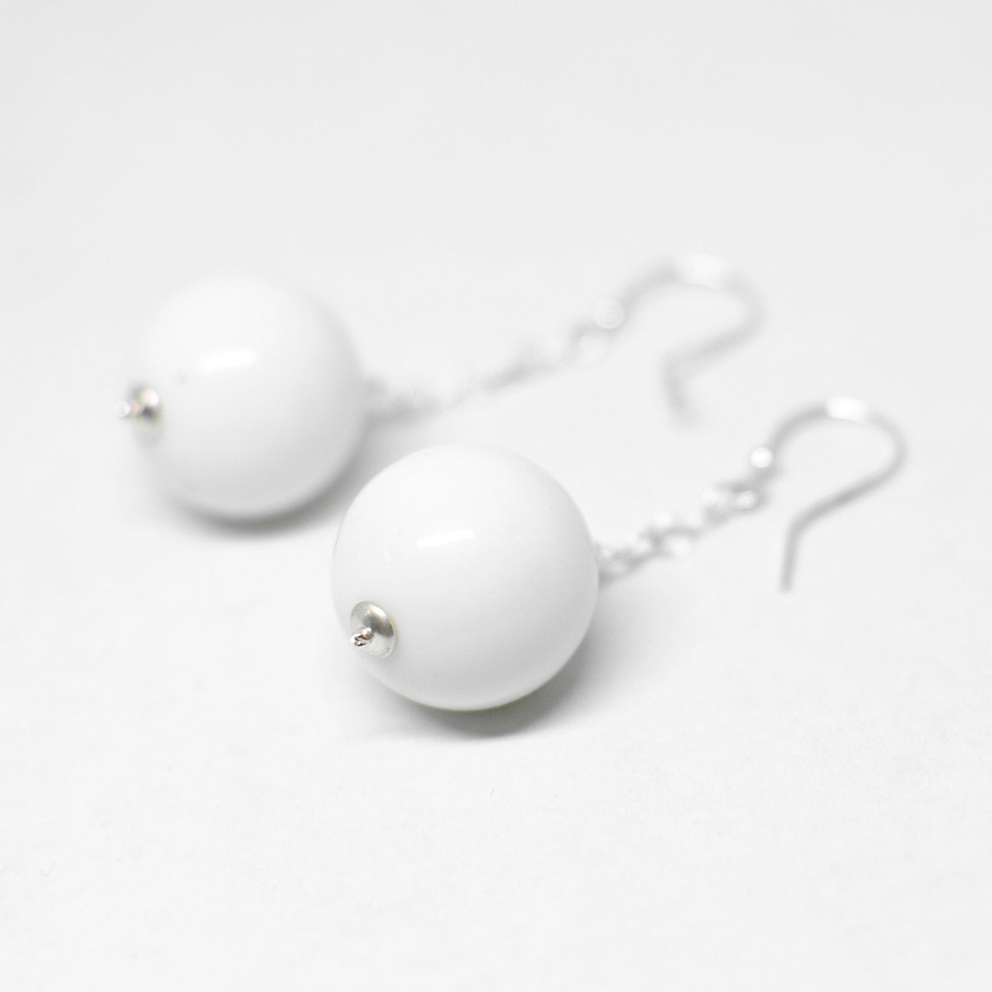 Silver and agate earrings