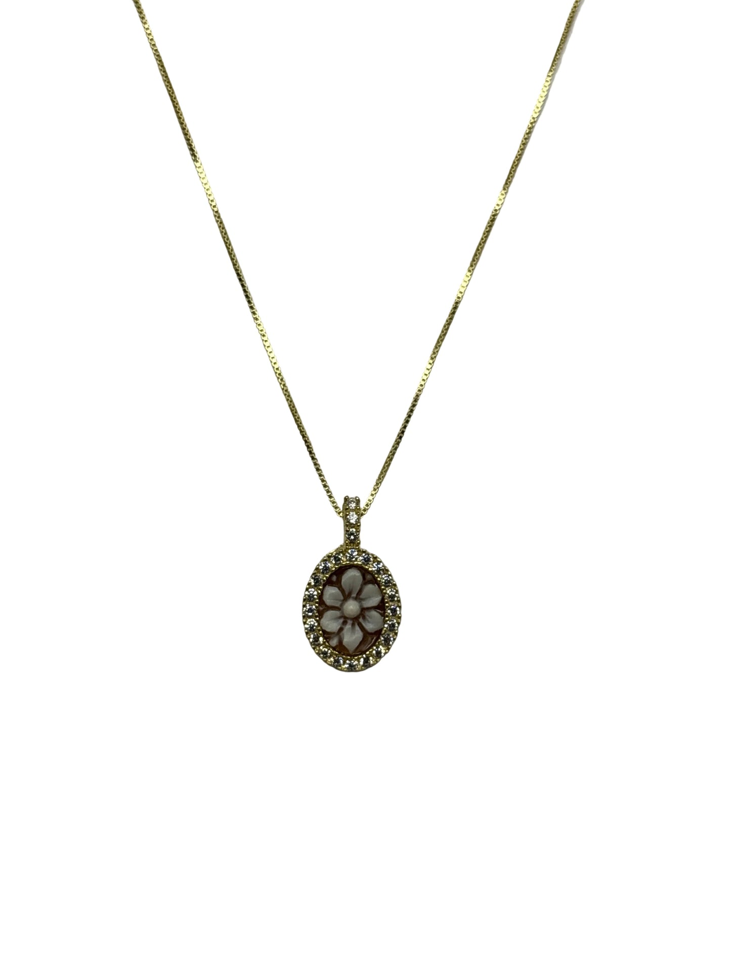 Collana in Cammeo incisione "Fiore"