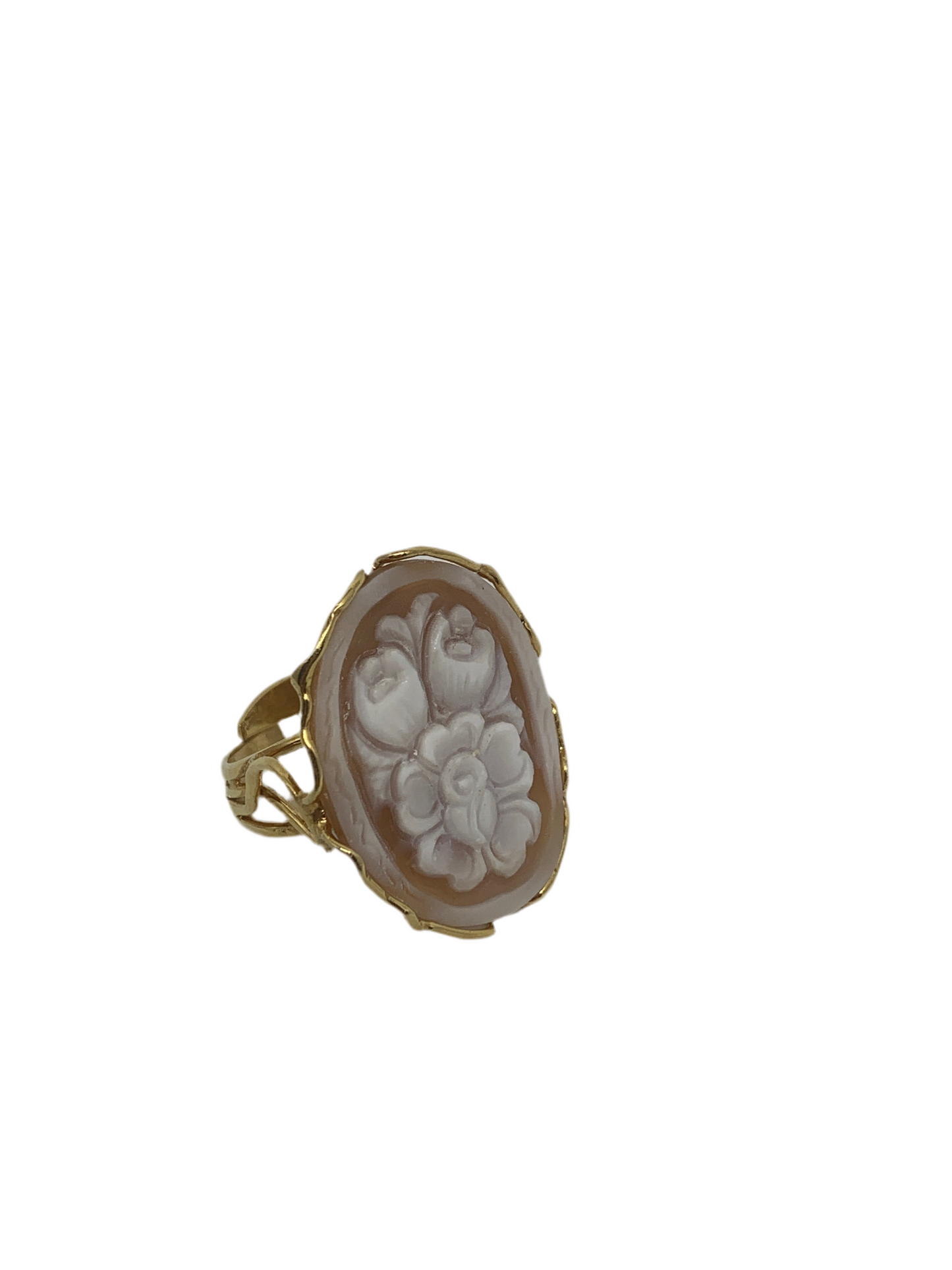 Anello in Cammeo Incisione Fiori