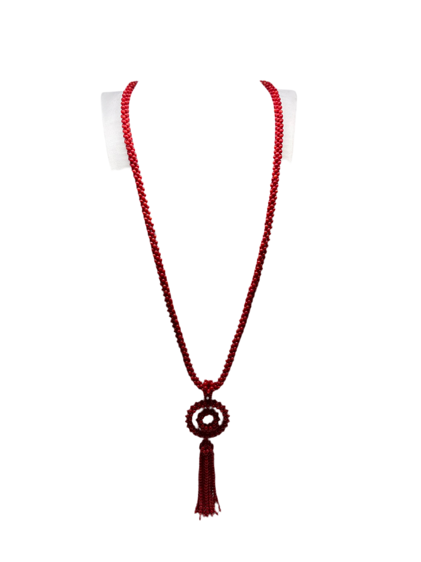 Collana in Tessito e Corallo Bambù