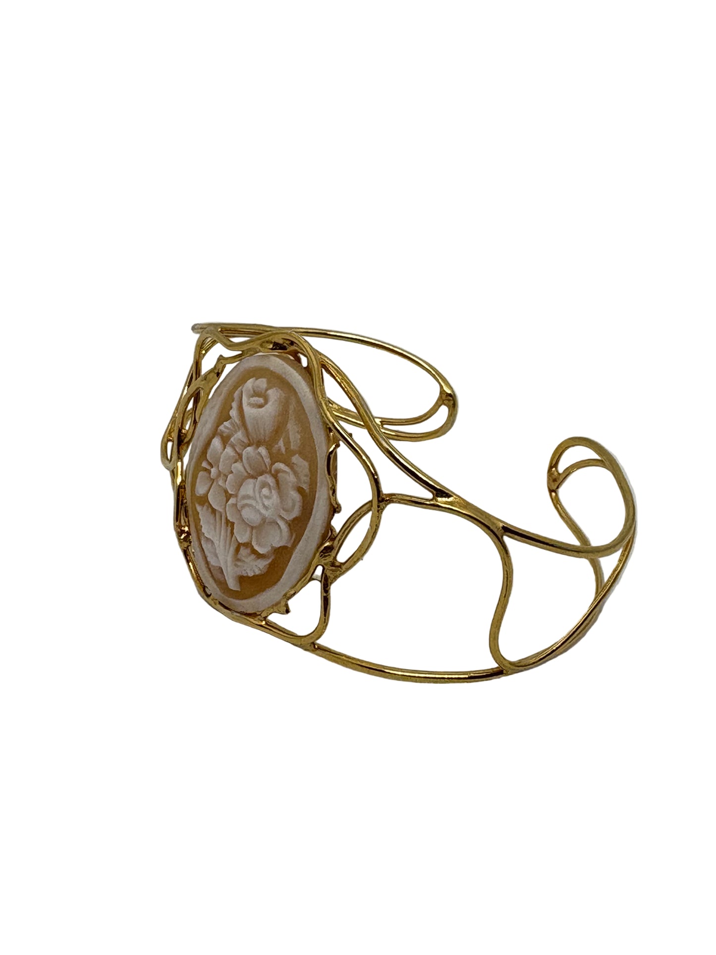 Bracciale in Cammeo Schiava incisione "Fiori"