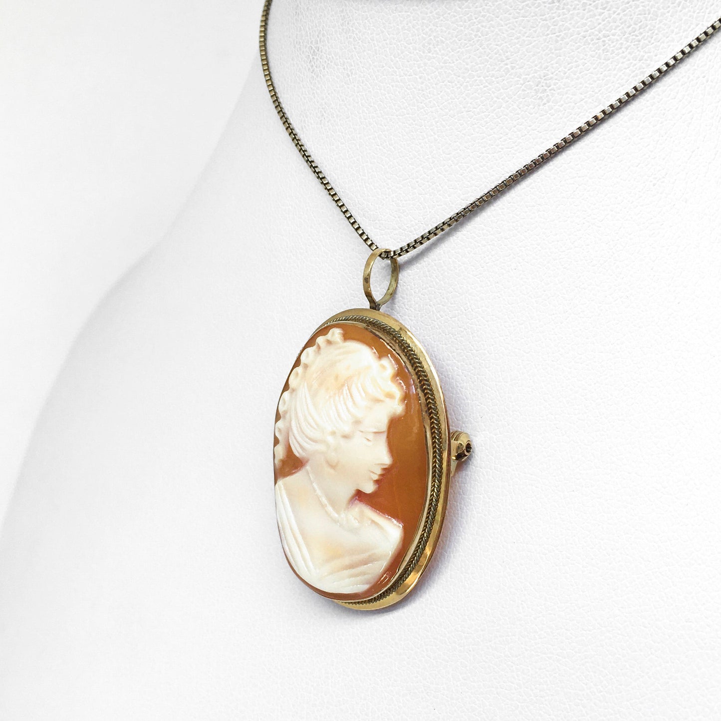 Pendente Spilla Cammeo Profilo Donna